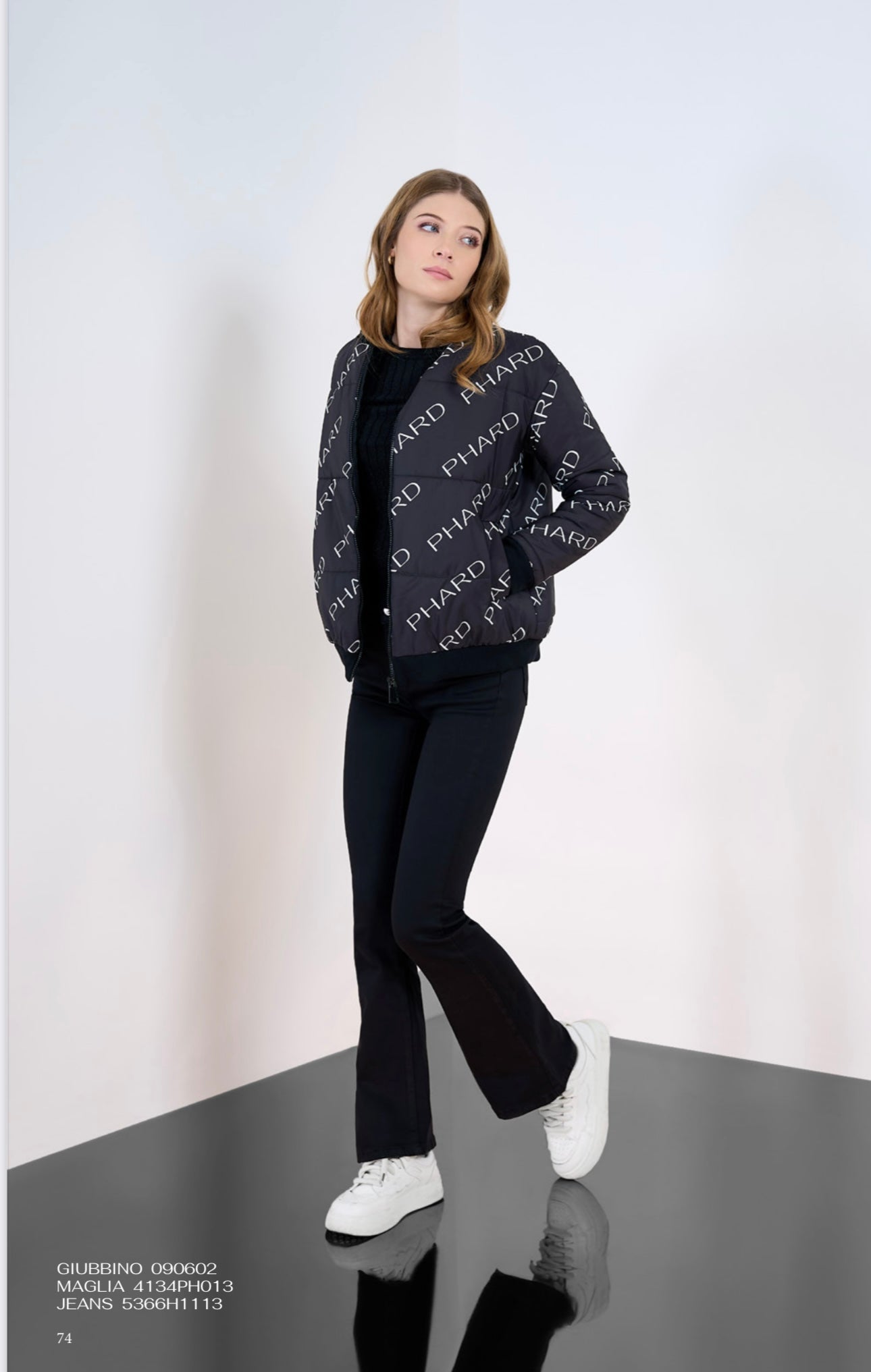 Jeans Phard nero placcato elasticizzato