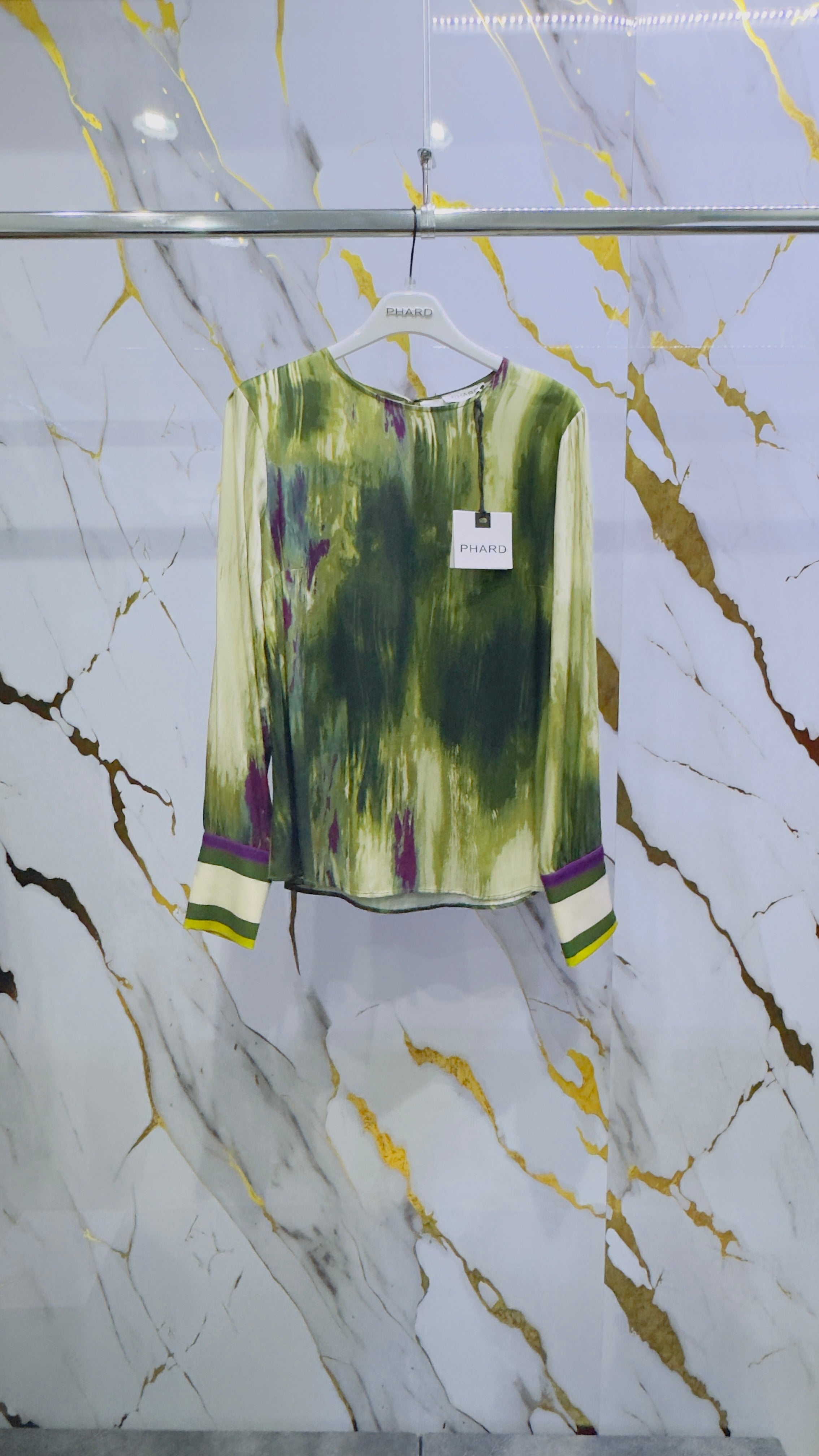 Blusa Phard fantasia verde e panna