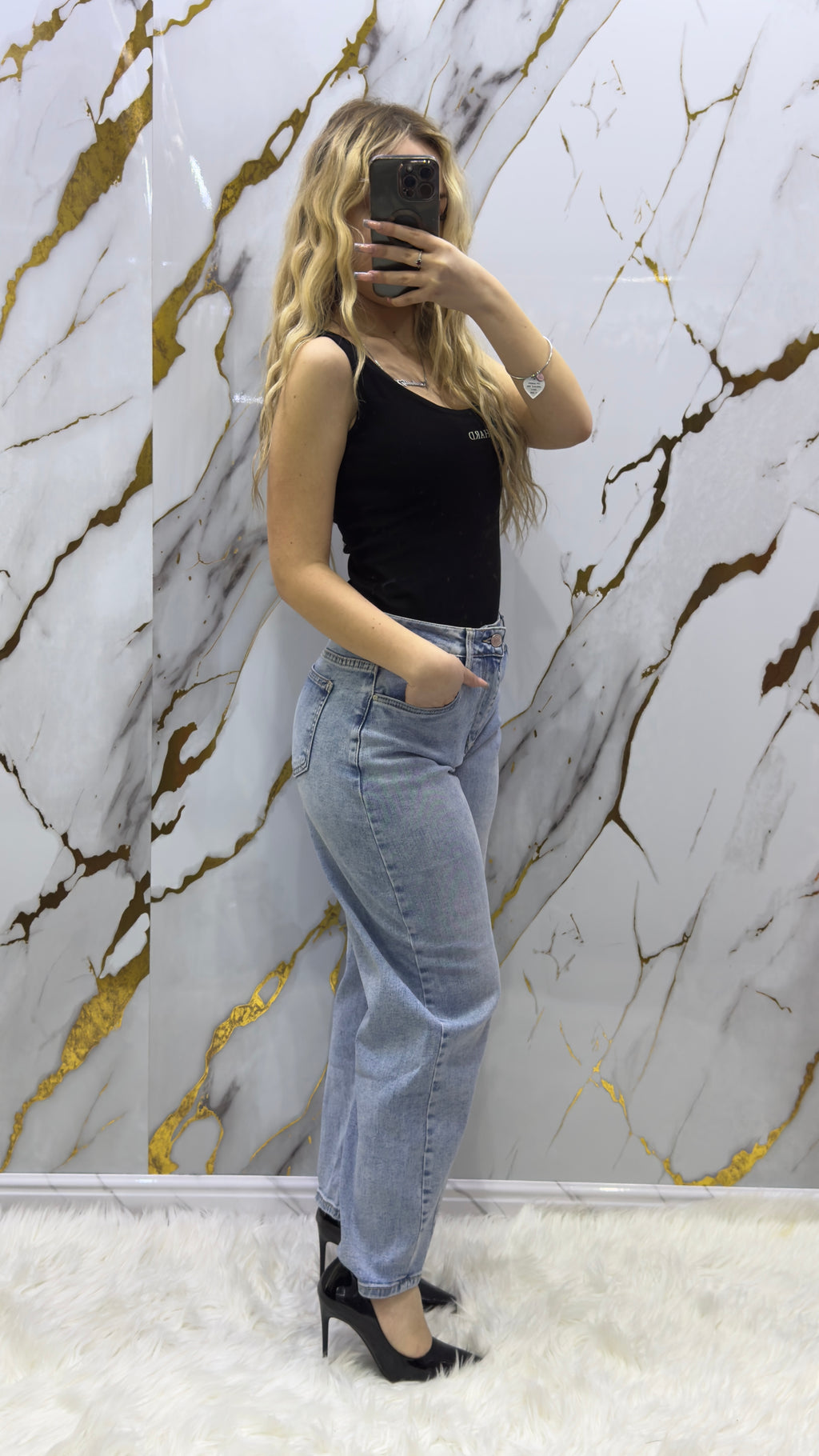 Jeans balloon top elasticizzato