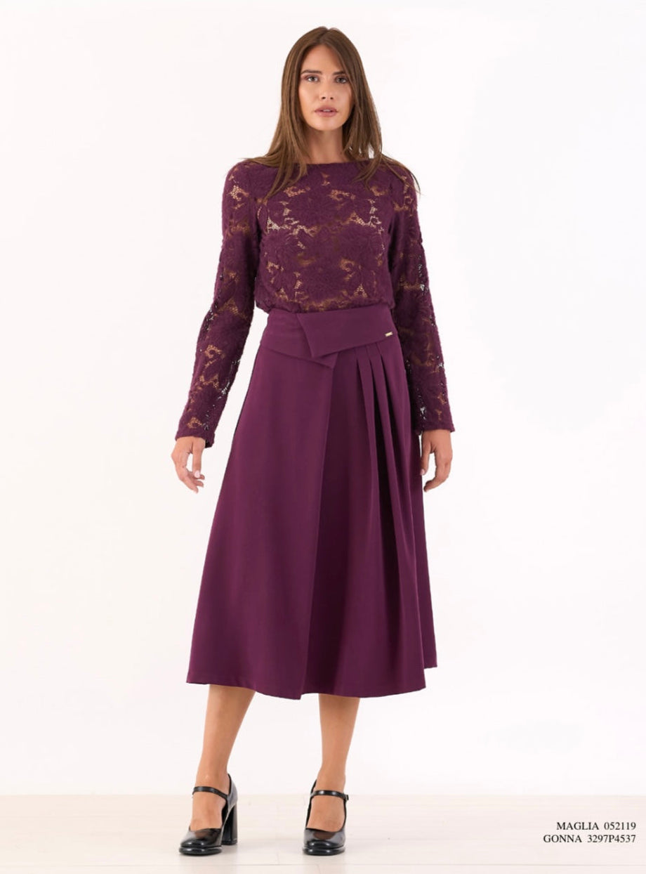 Blusa in macramé Pdk Borgogna