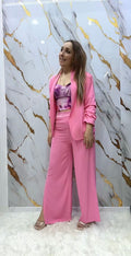 Tailleur Phard con blazer con pantalone a palazzo con aperture lati