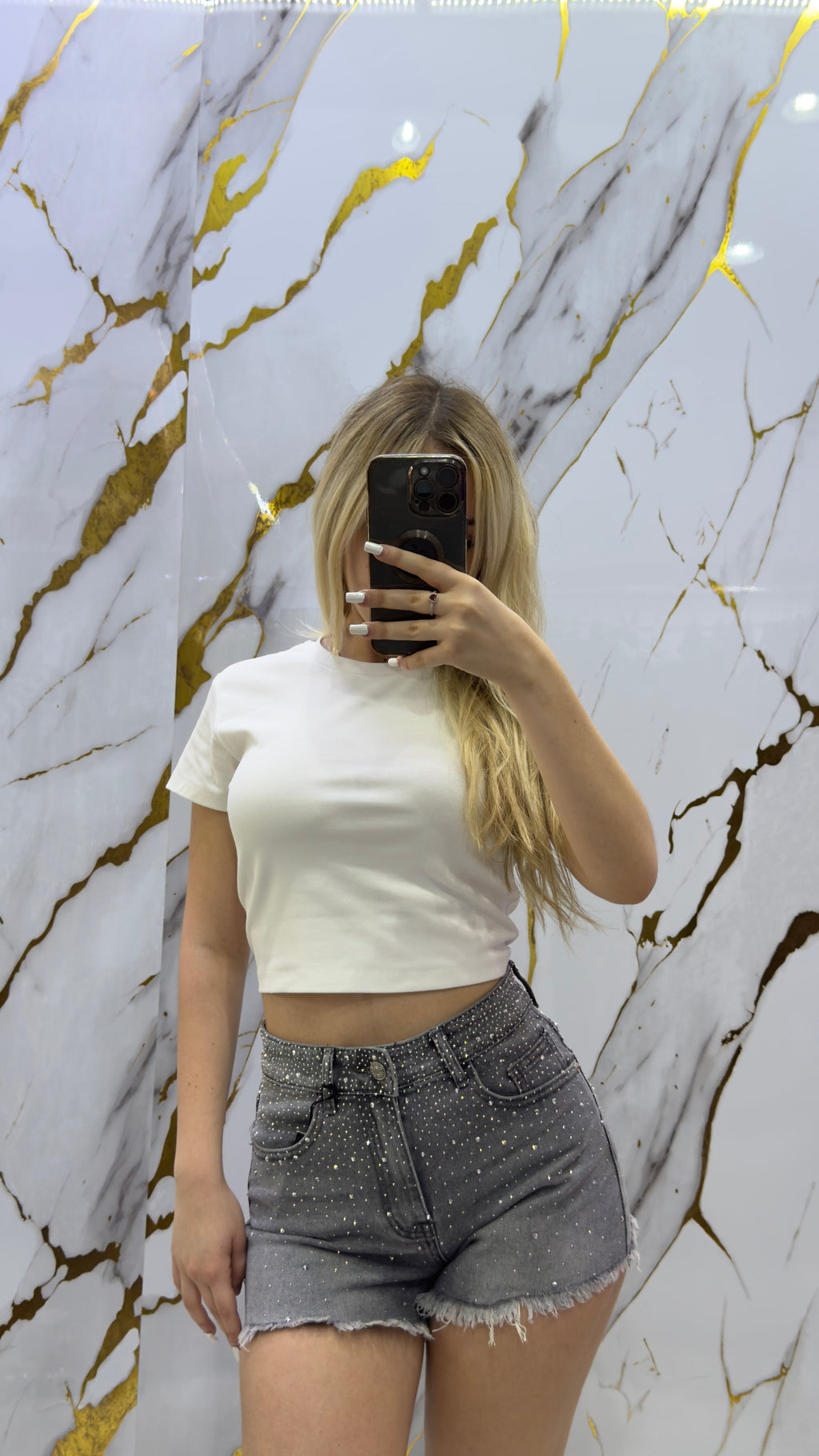 Shorts Top Star – Denim Strass