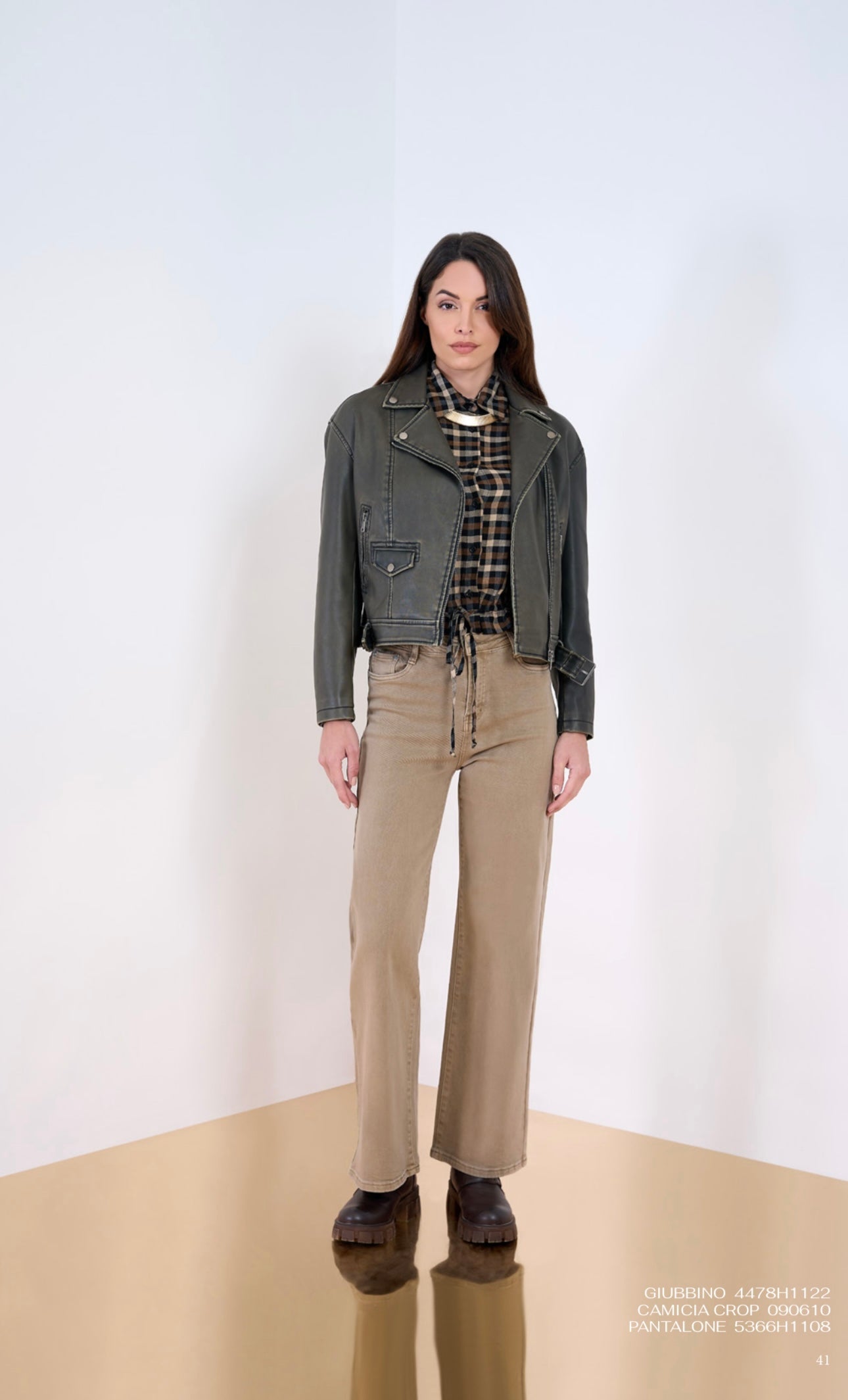 Pantalone cotone jeans Phard elasticizzato a palazzo