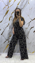 Coordinato Pdk pantalone a palazzo e blusa in cotone con ricami