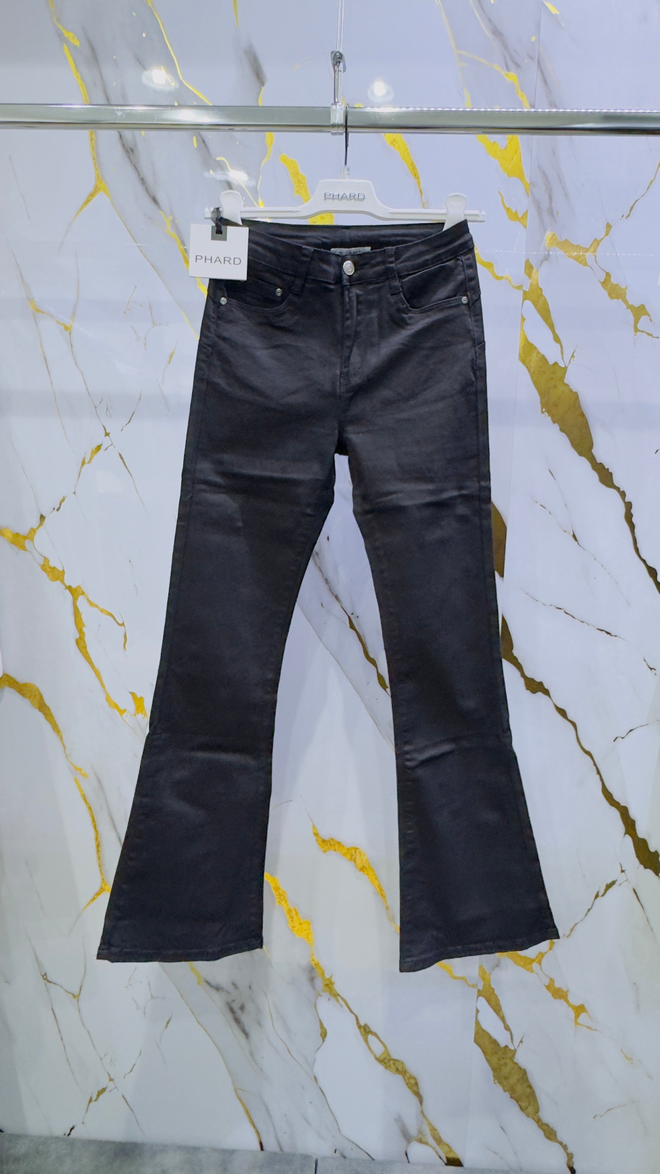 Jeans Phard nero placcato elasticizzato
