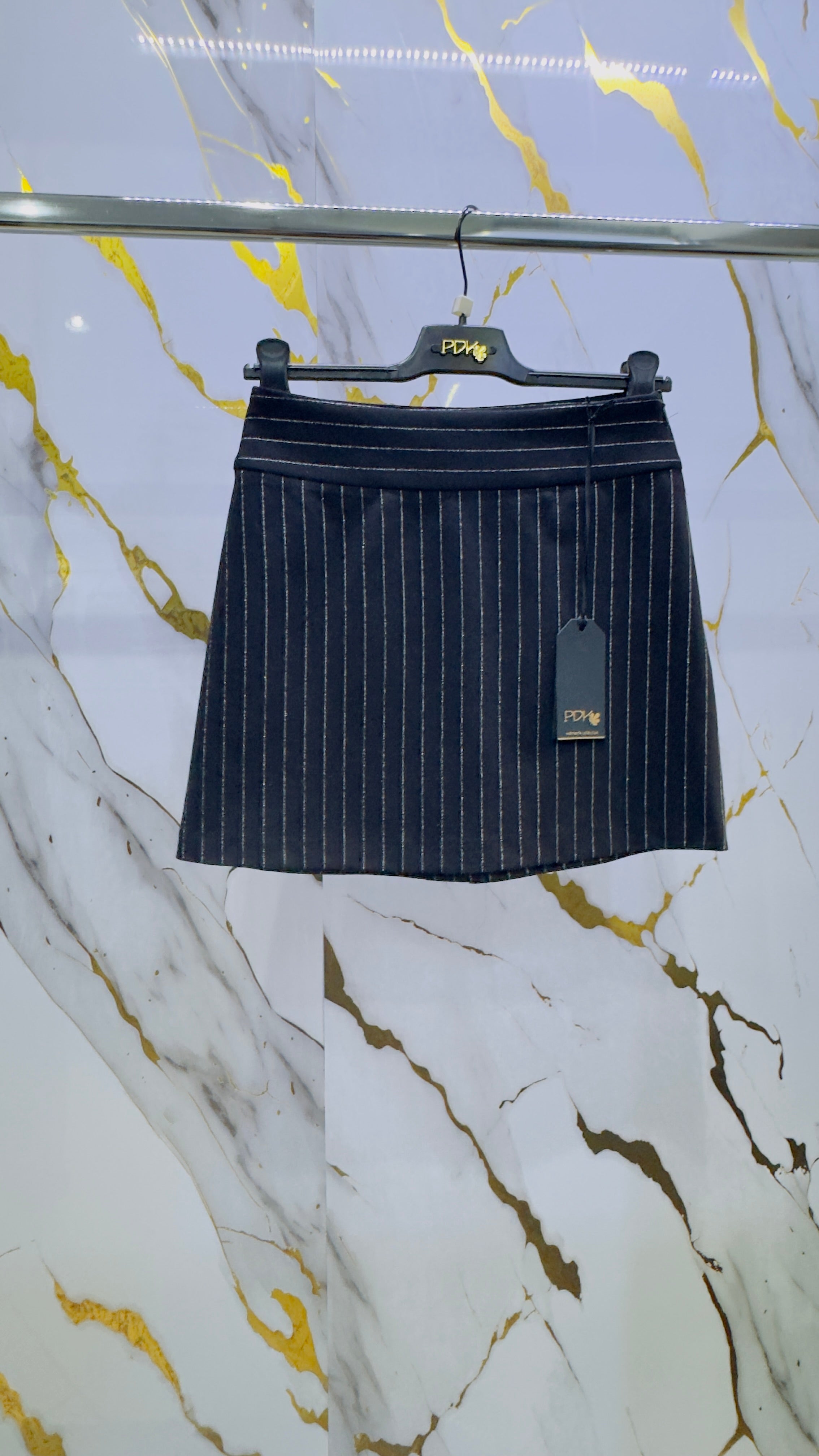 Coordinato gessato Pdk gonna e top elasticizzato