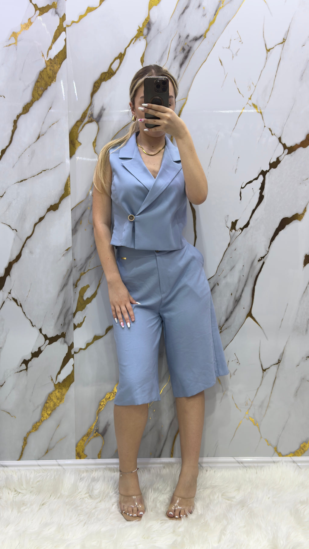 Coordinato gilet e bermuda Pdk in cotone