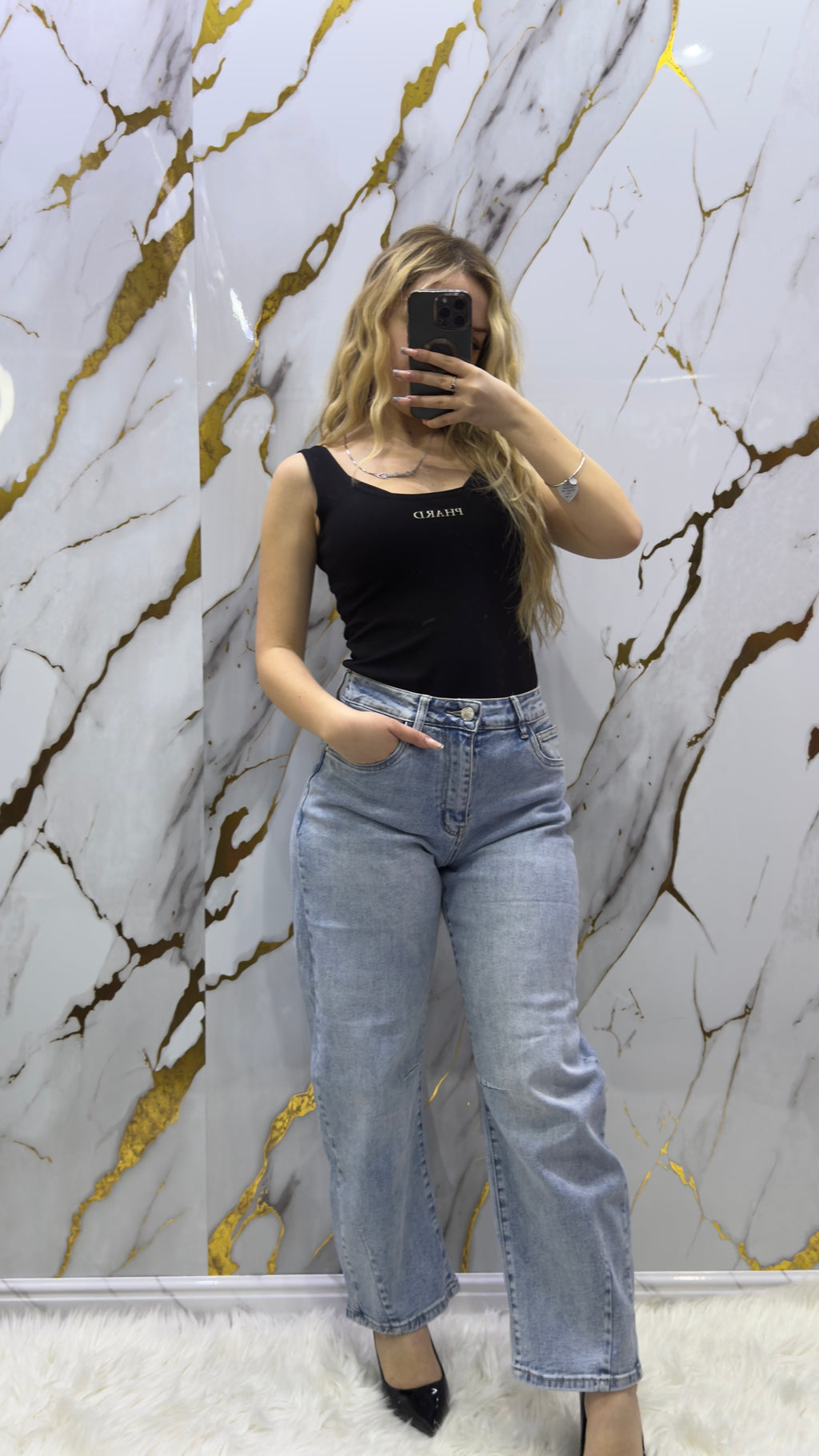 Jeans balloon top elasticizzato