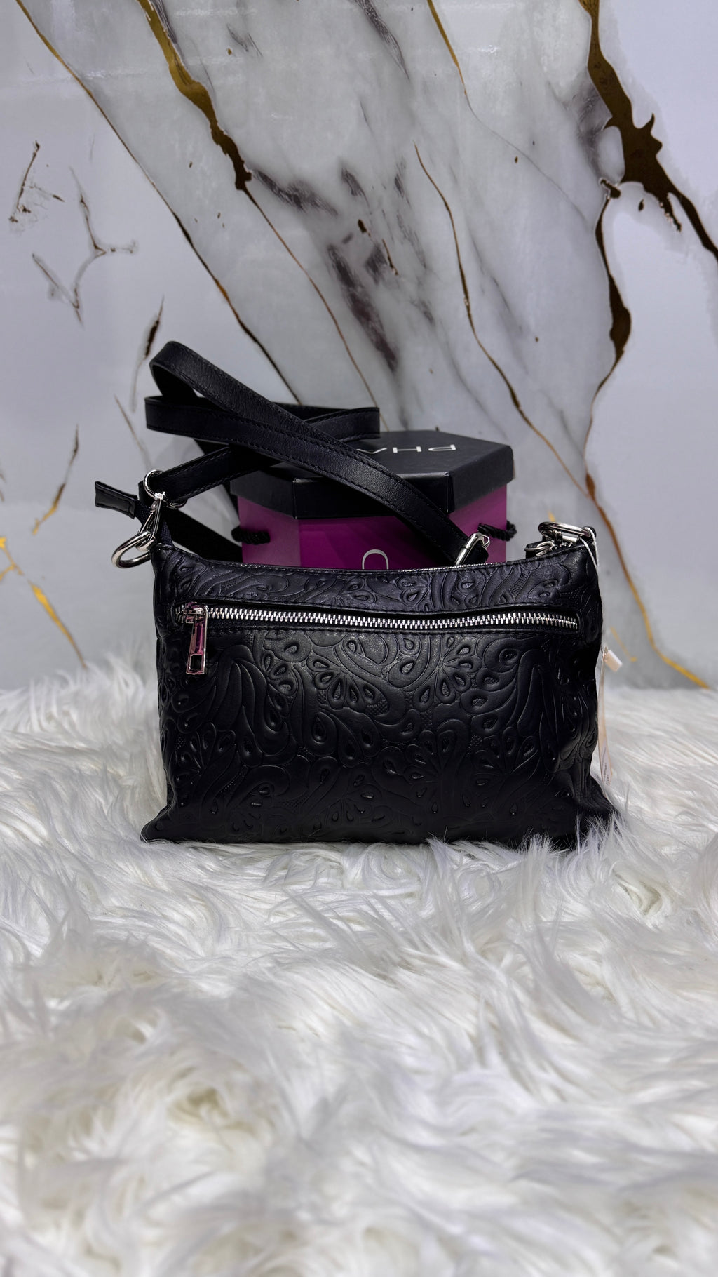 Borsa Phard in vera pelle stampata misura piccola