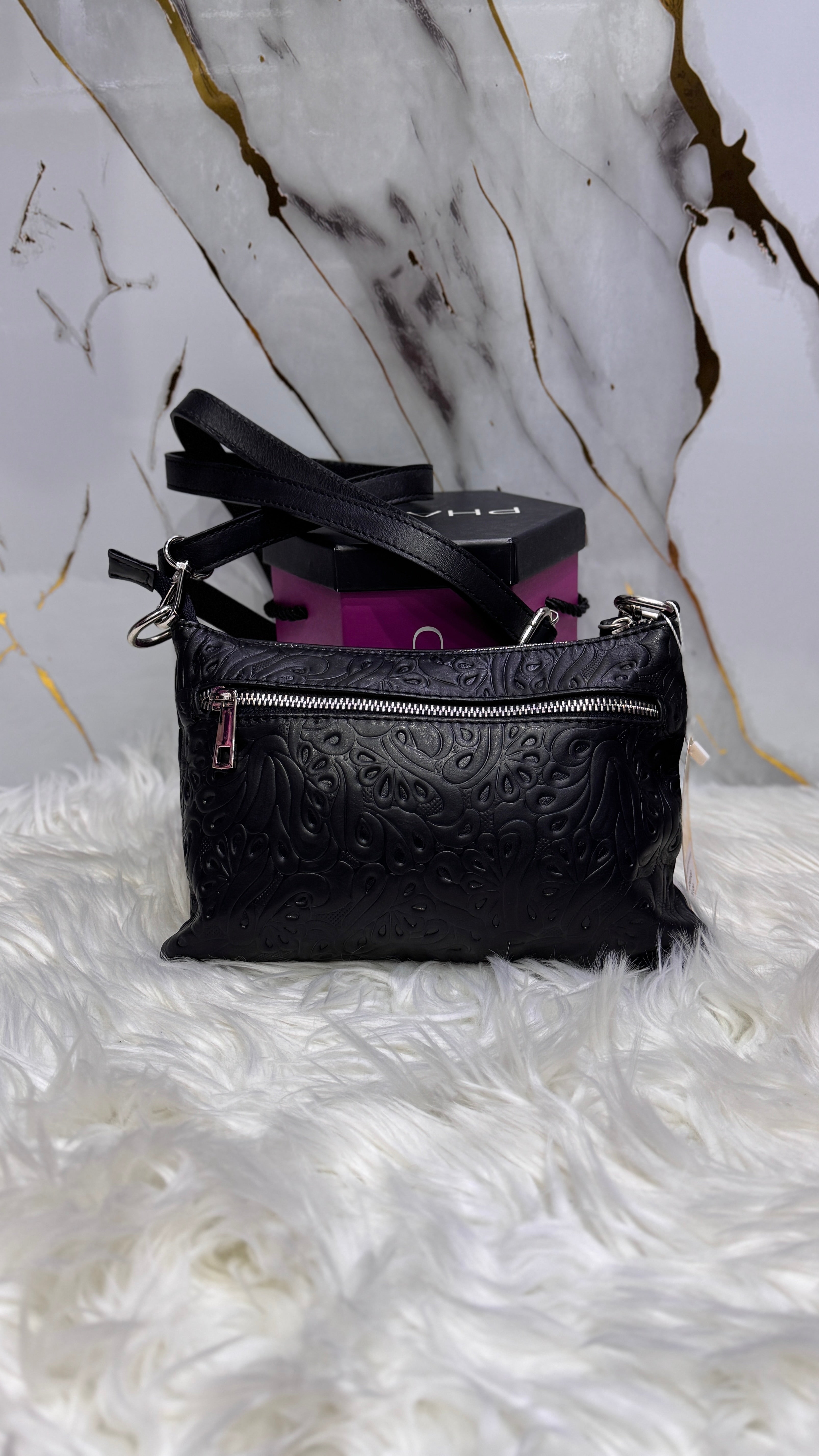 Borsa Phard in vera pelle stampata misura piccola