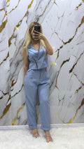Coordinato Pdk pantalone a sigaretta con gilet incrociato