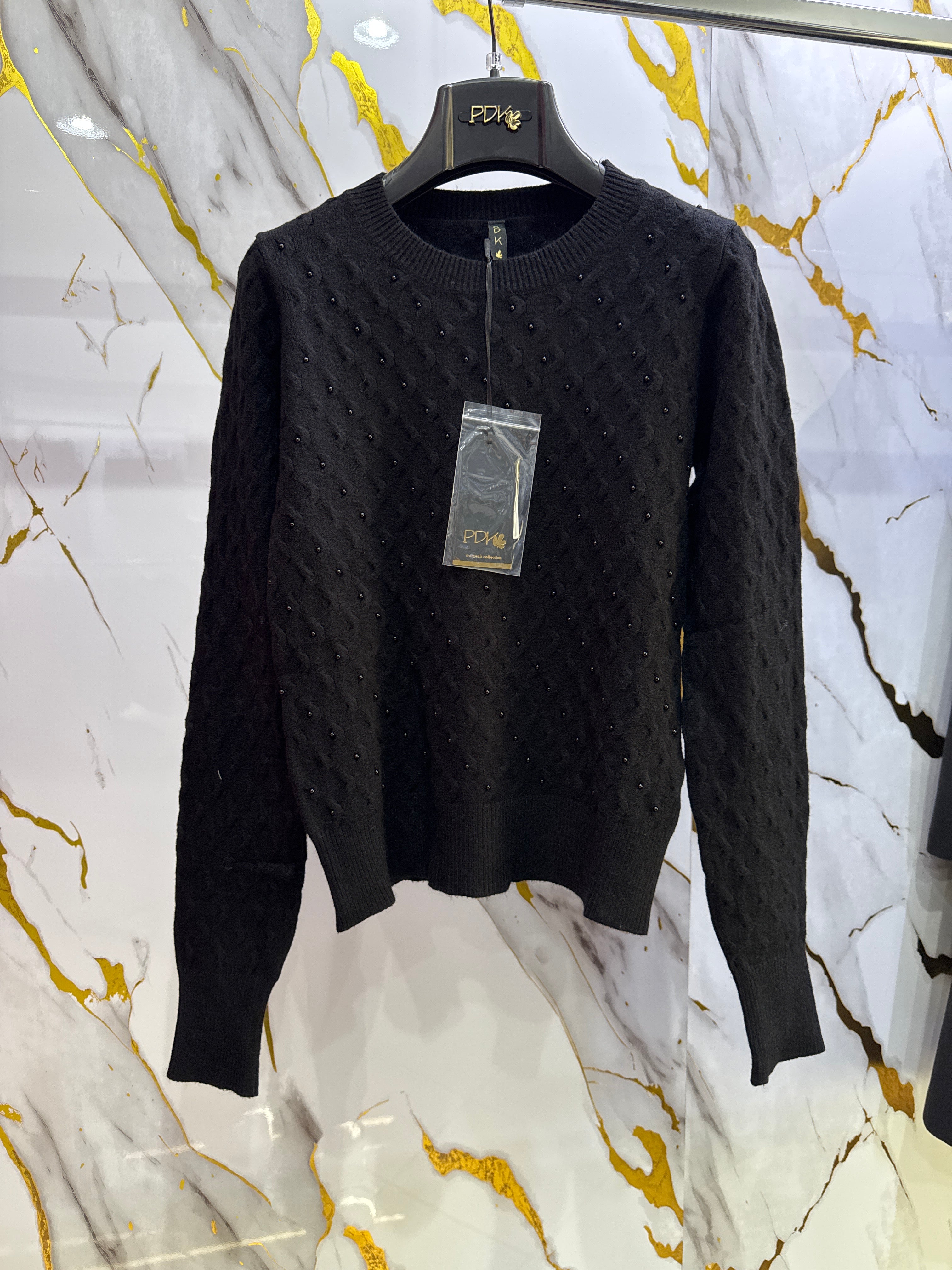 Maglione Pdk con applicazioni di perline super morbido