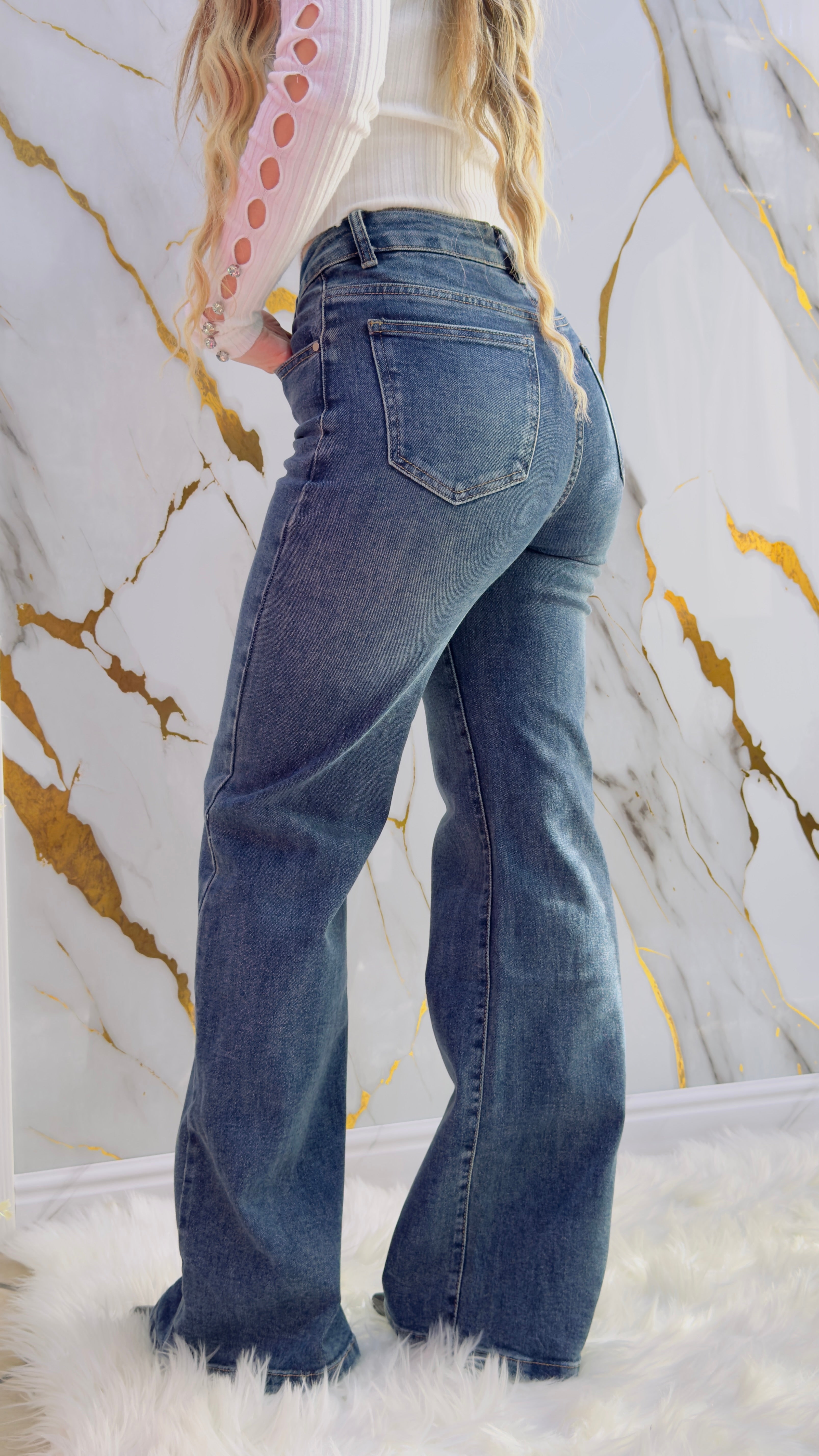 Jeans a palazzo elasticizzato