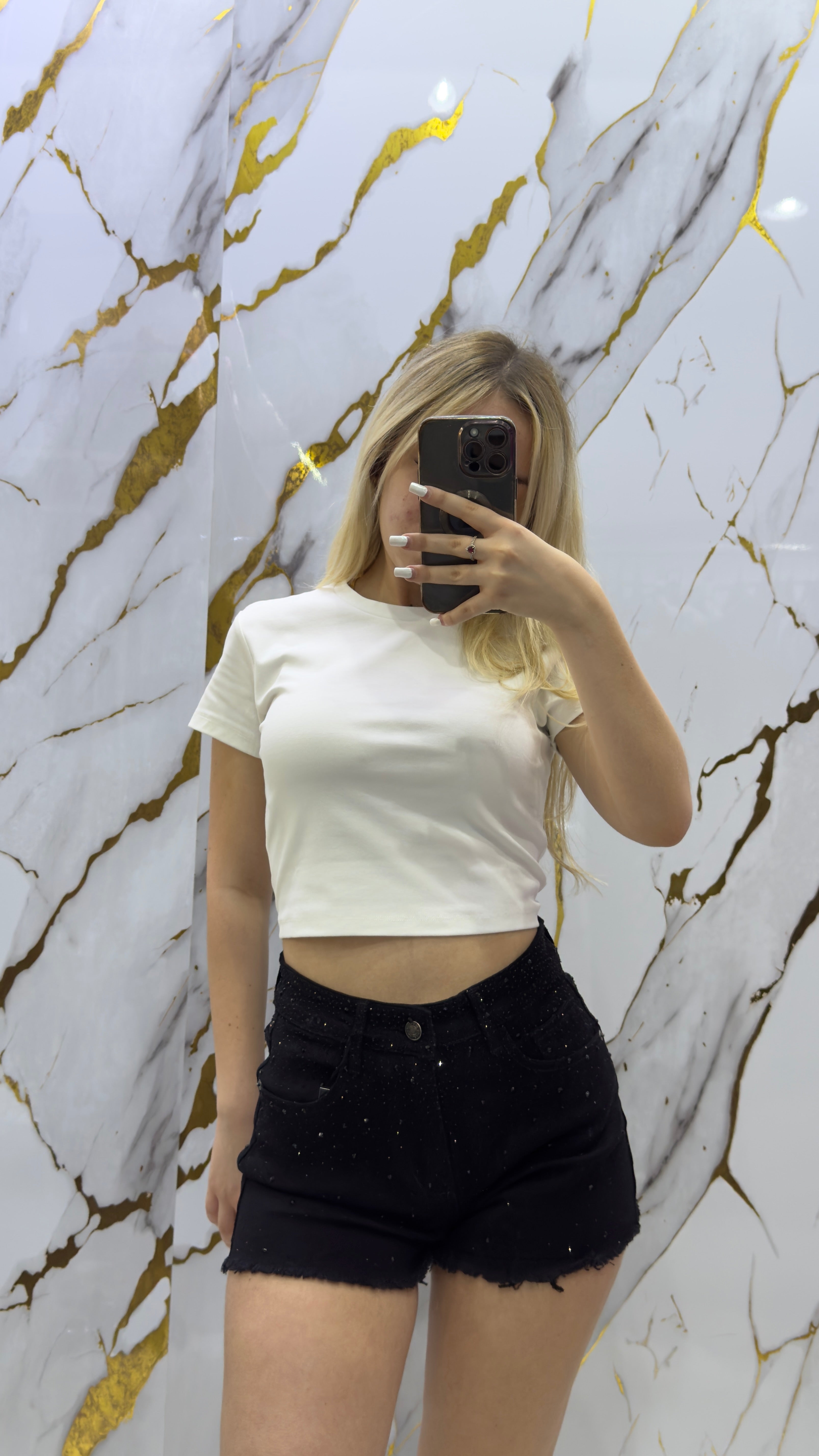 Shorts Top Star – Denim Strass