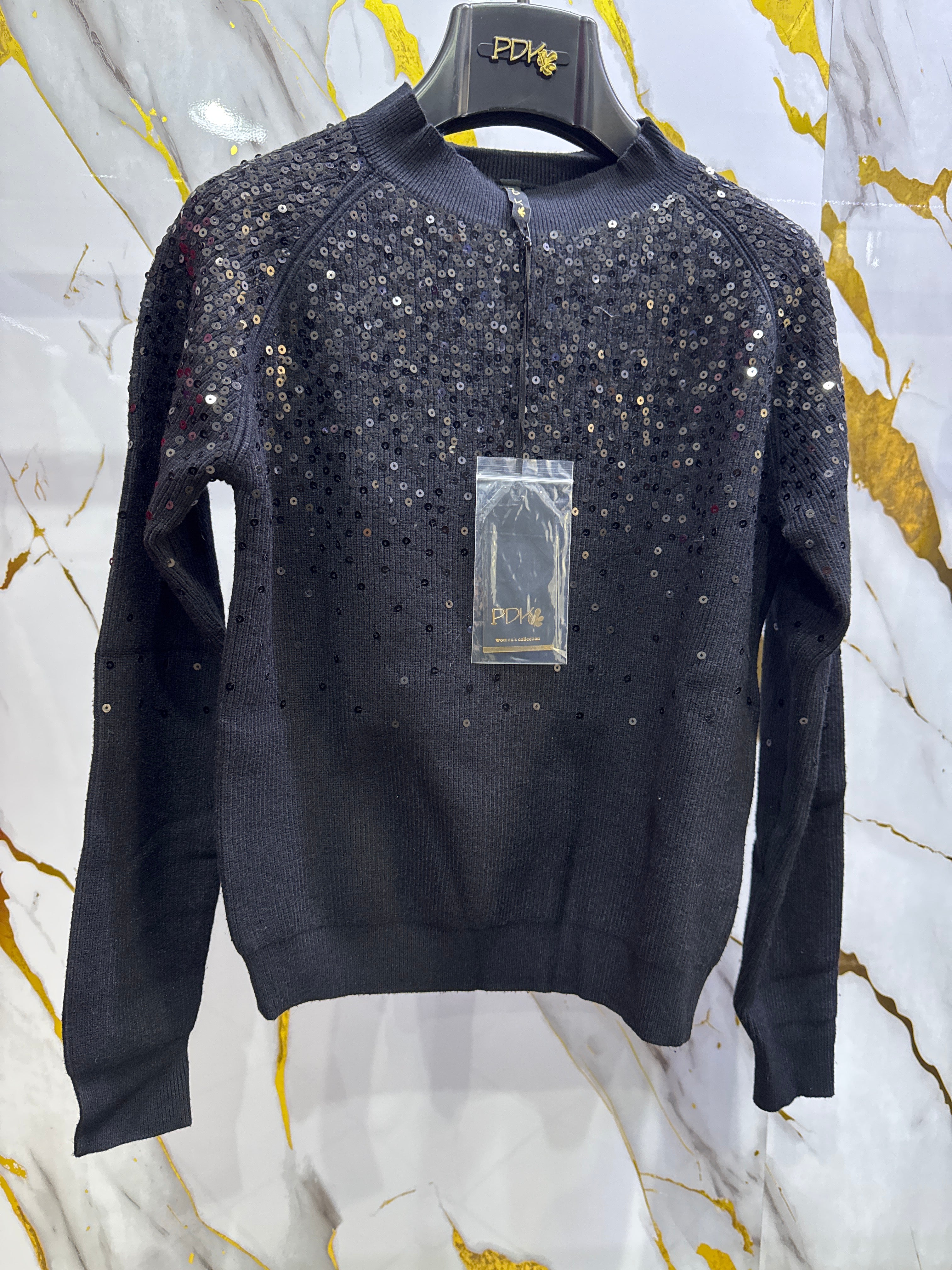 Maglione Pdk con applicazioni in paillettes