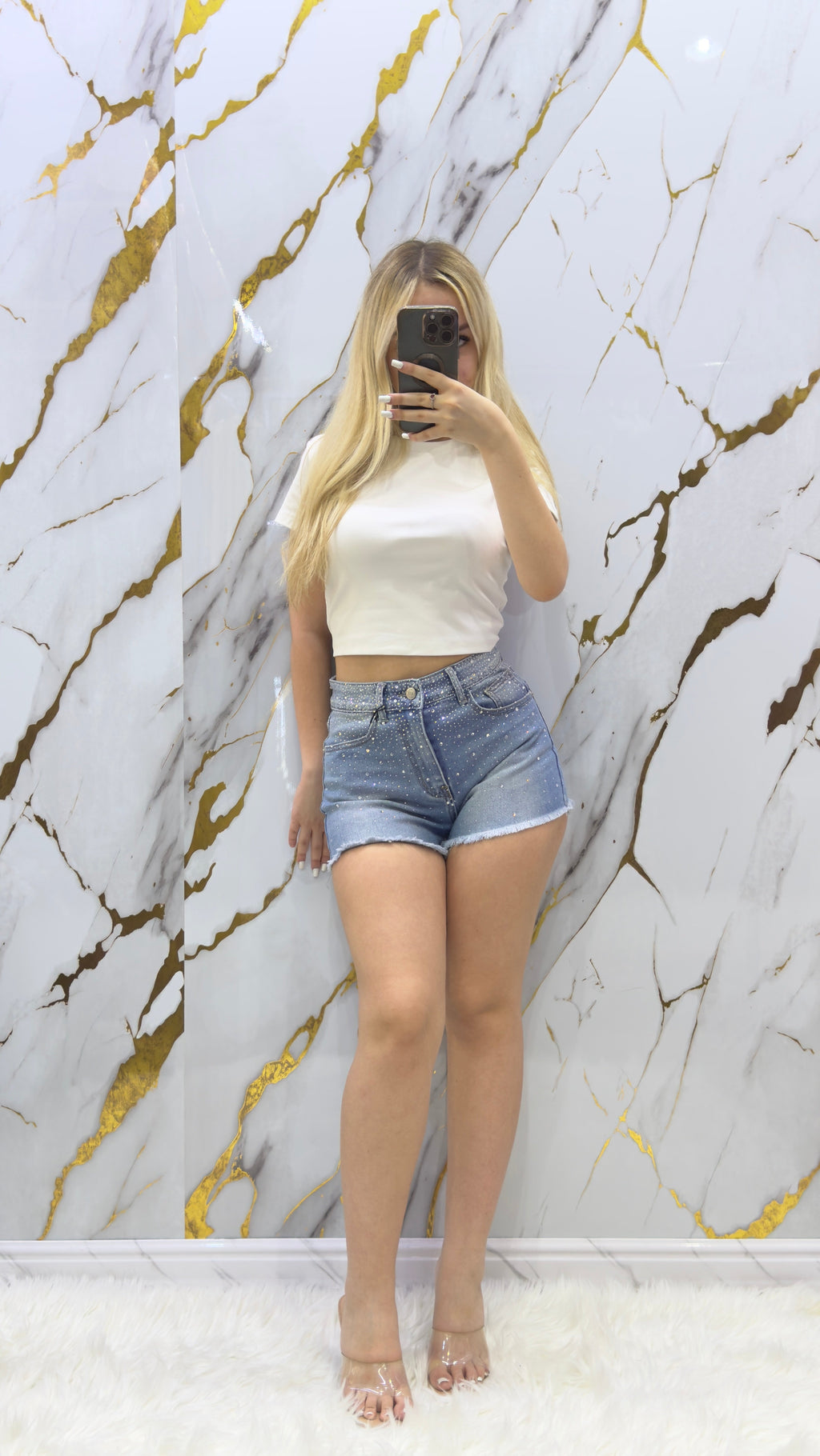 Shorts Top Star – Denim Strass