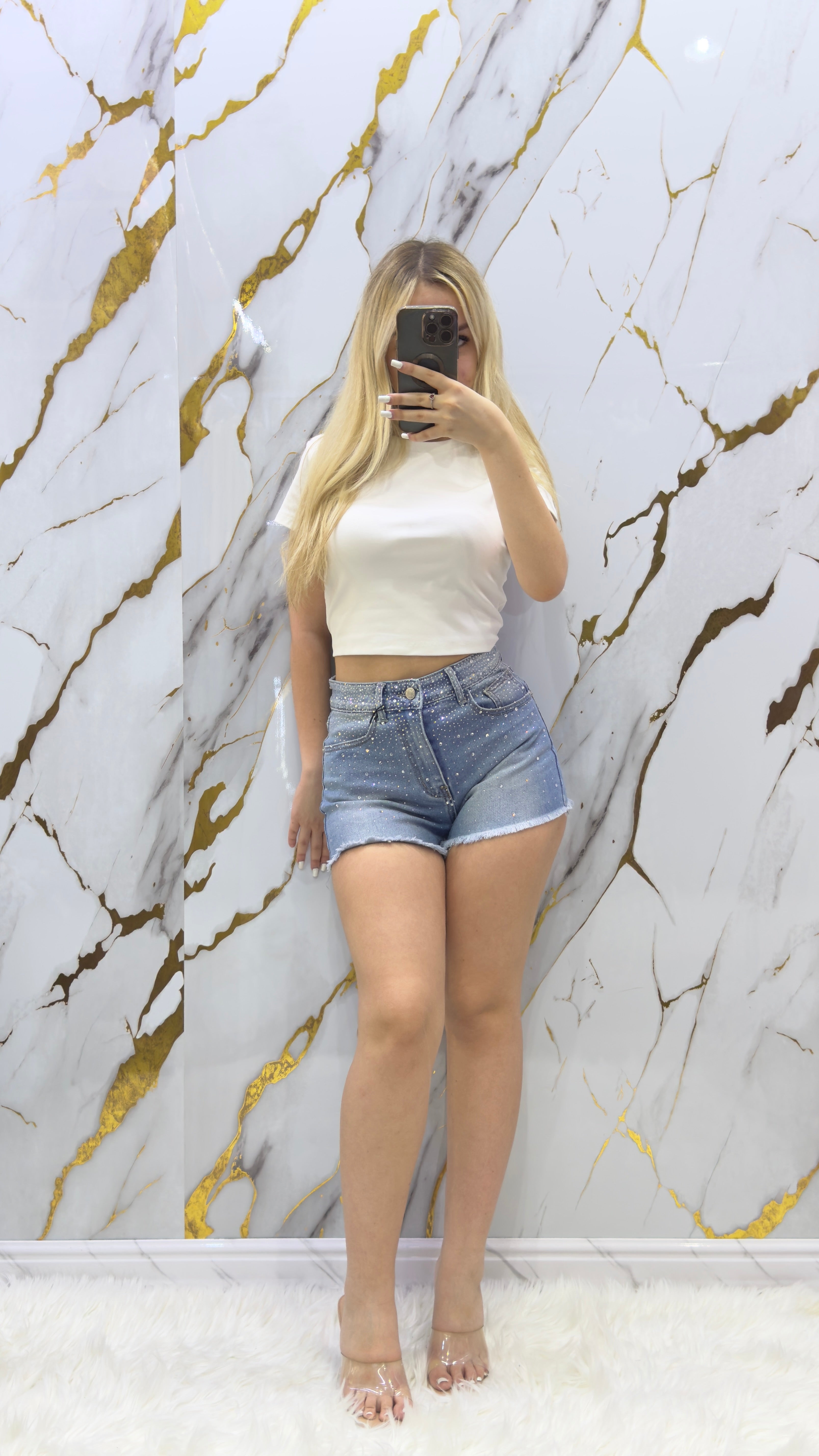 Shorts Top Star – Denim Strass