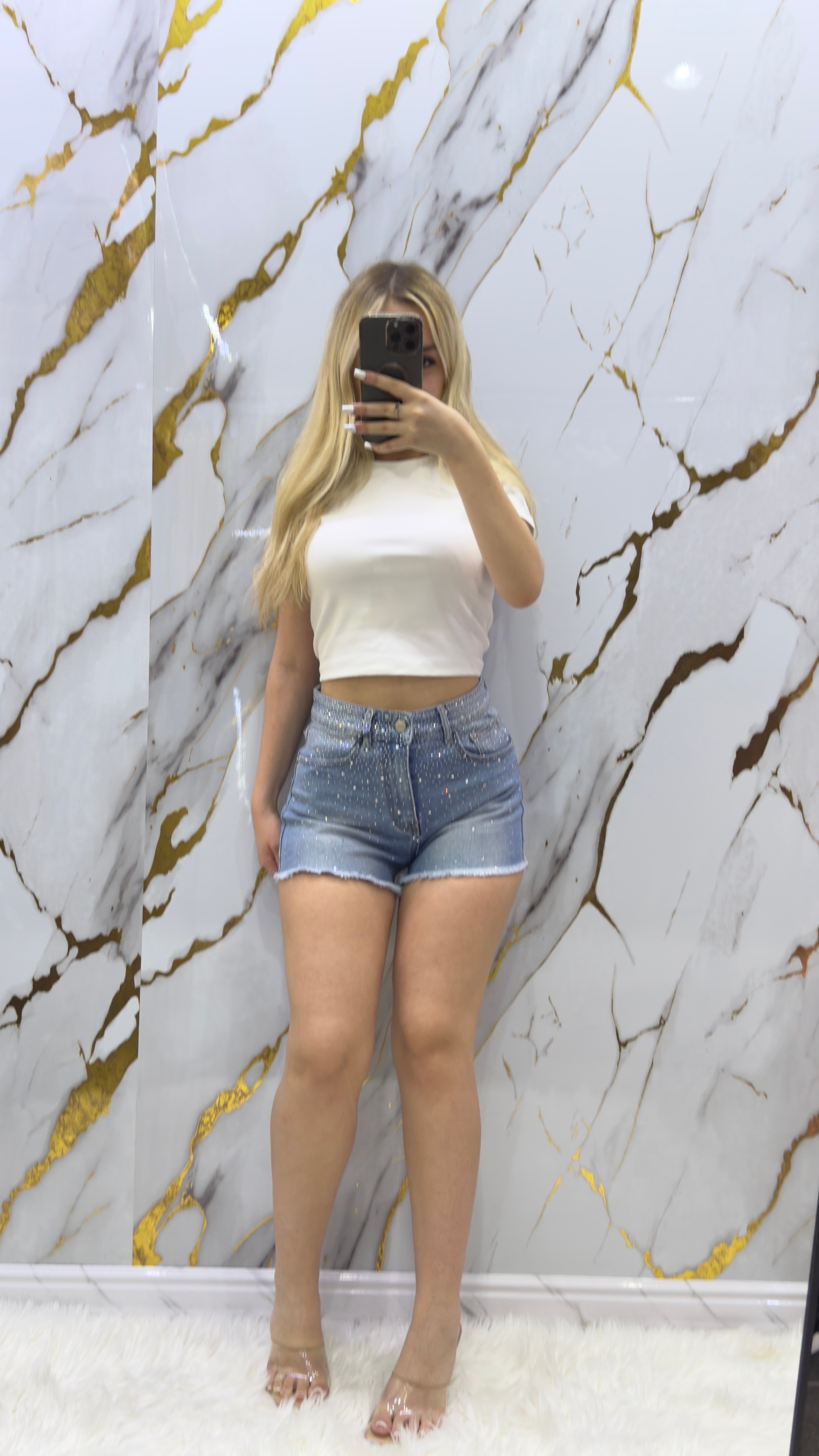 Shorts Top Star – Denim Strass