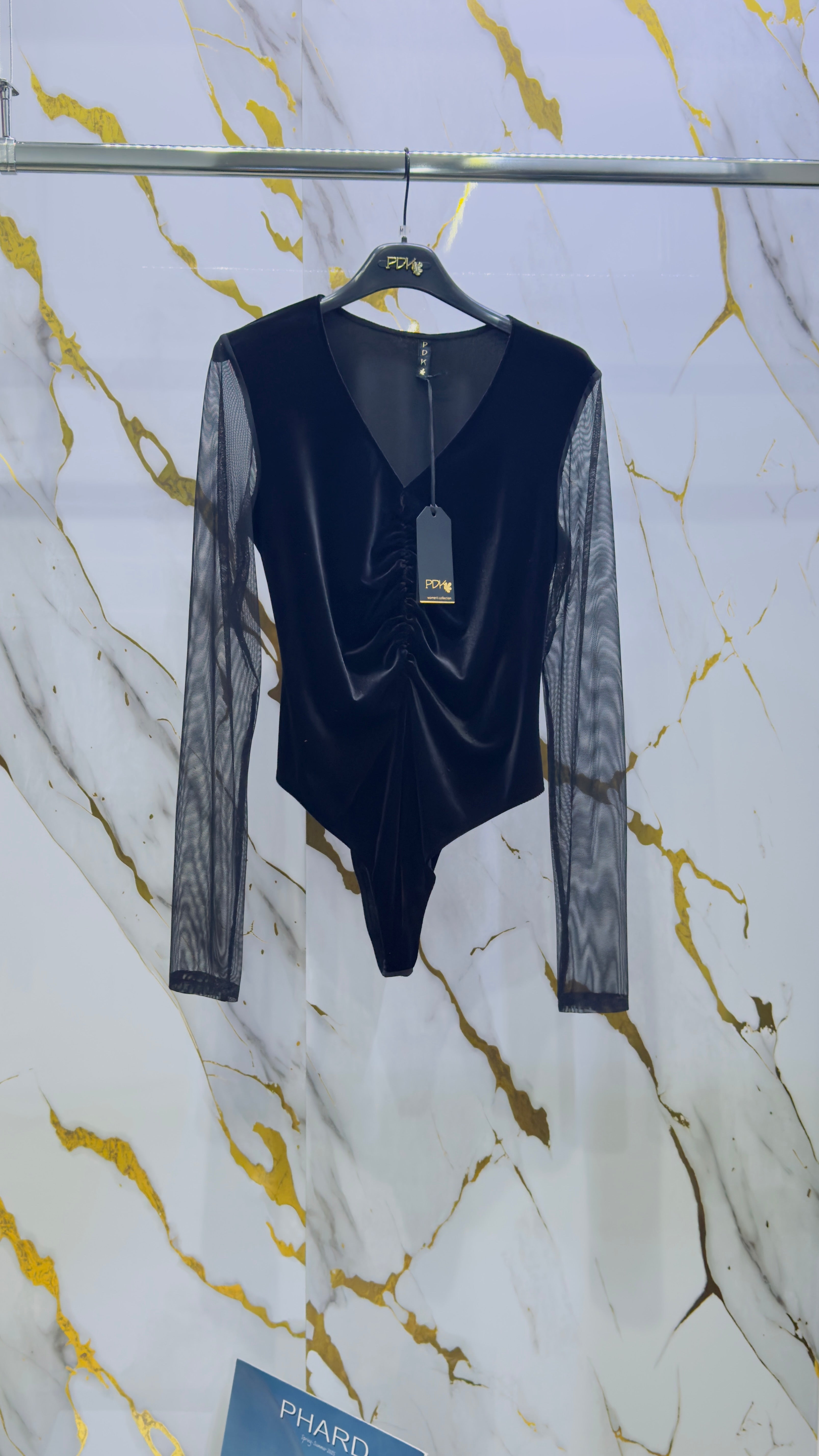 Coordinato 2 pezzi in velluto Pdk pantalone a zampa e body