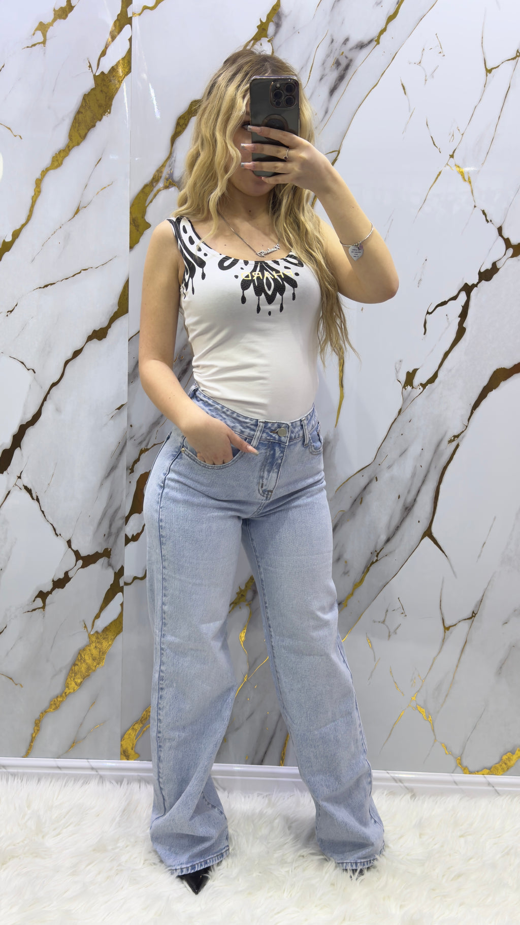 Jeans a palazzo semi elasticizzato