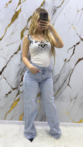 Jeans a palazzo semi elasticizzato