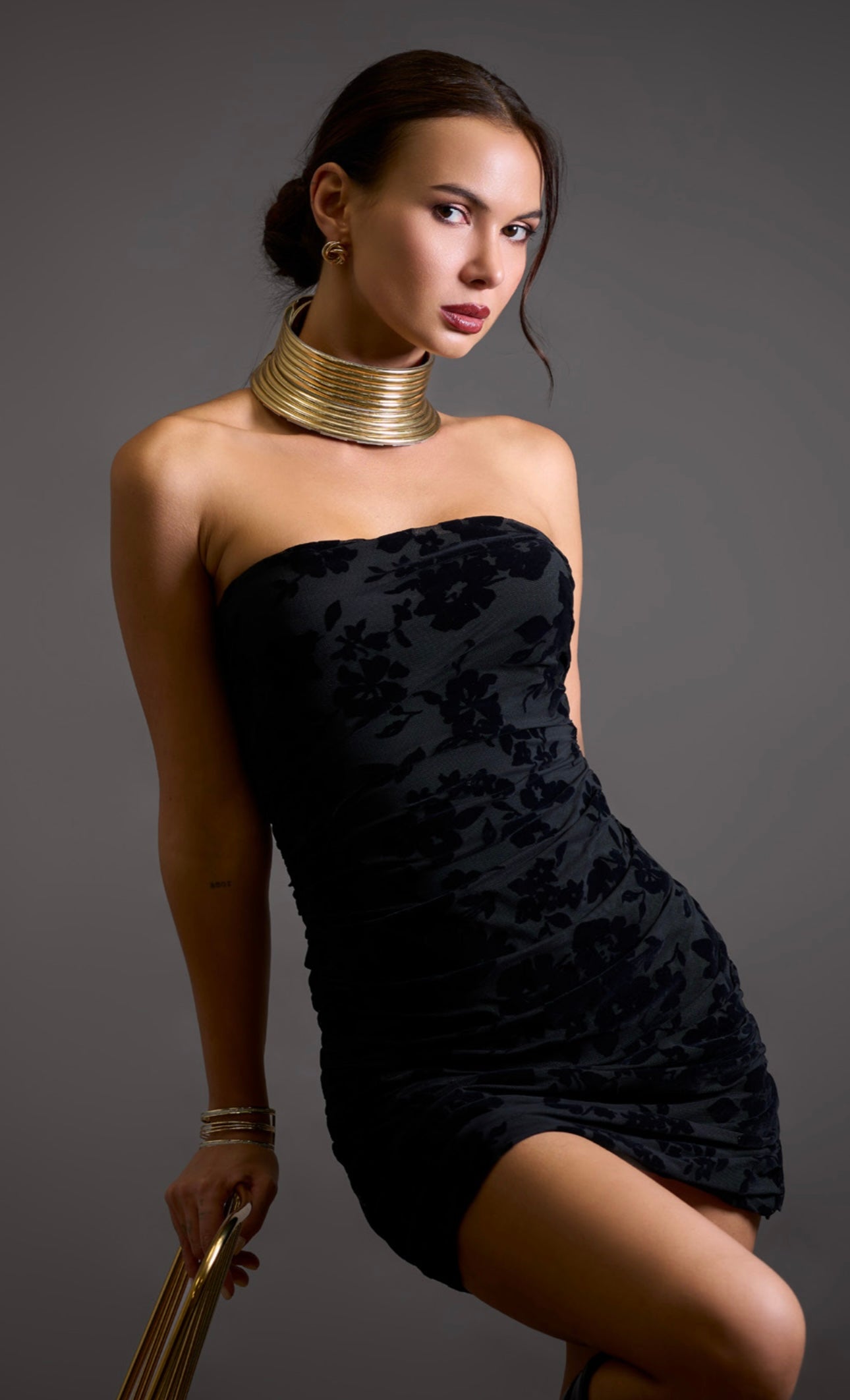 Abito fantasia tono su tono Tulle e velluto