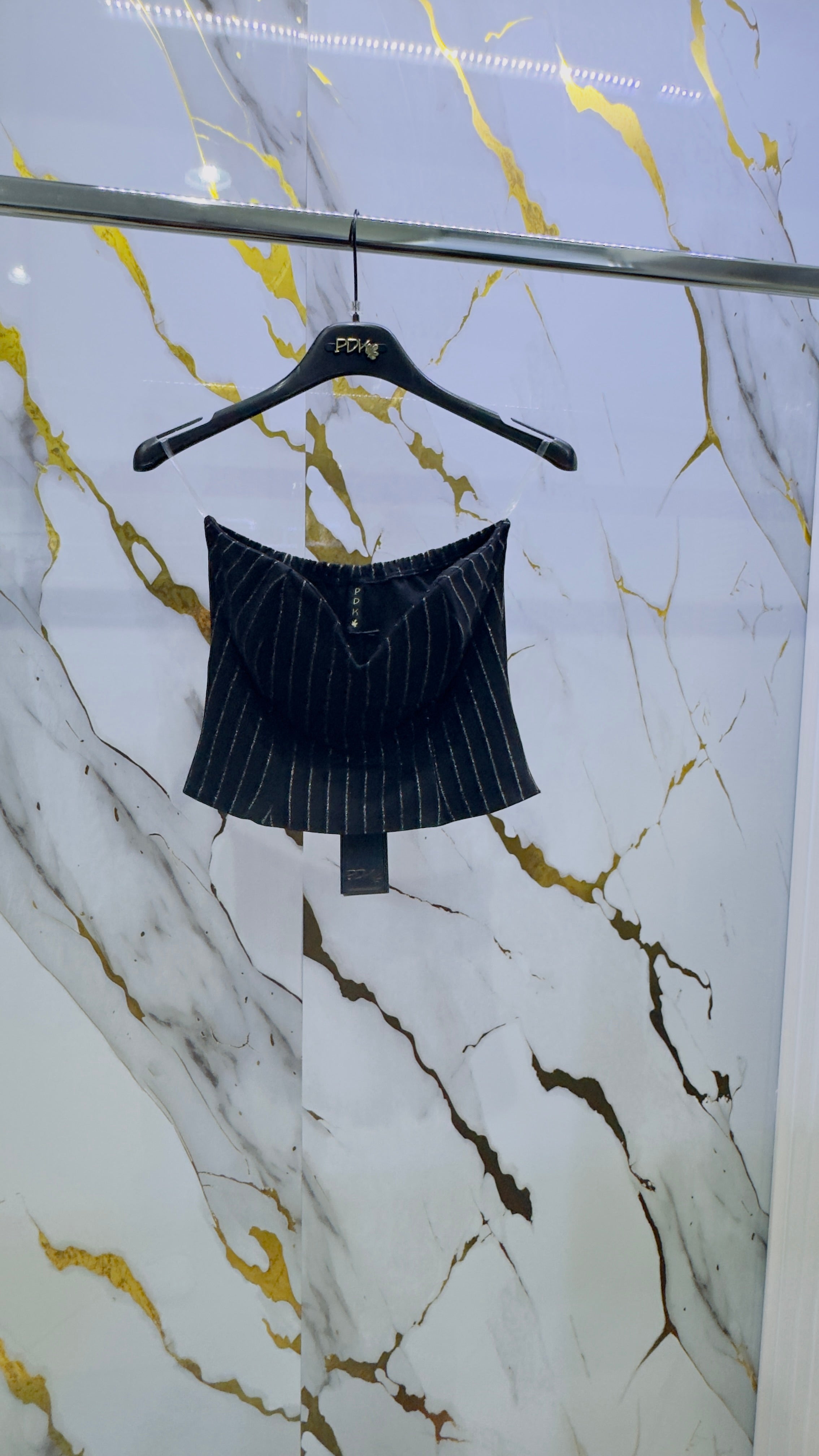 Coordinato gessato Pdk gonna e top elasticizzato