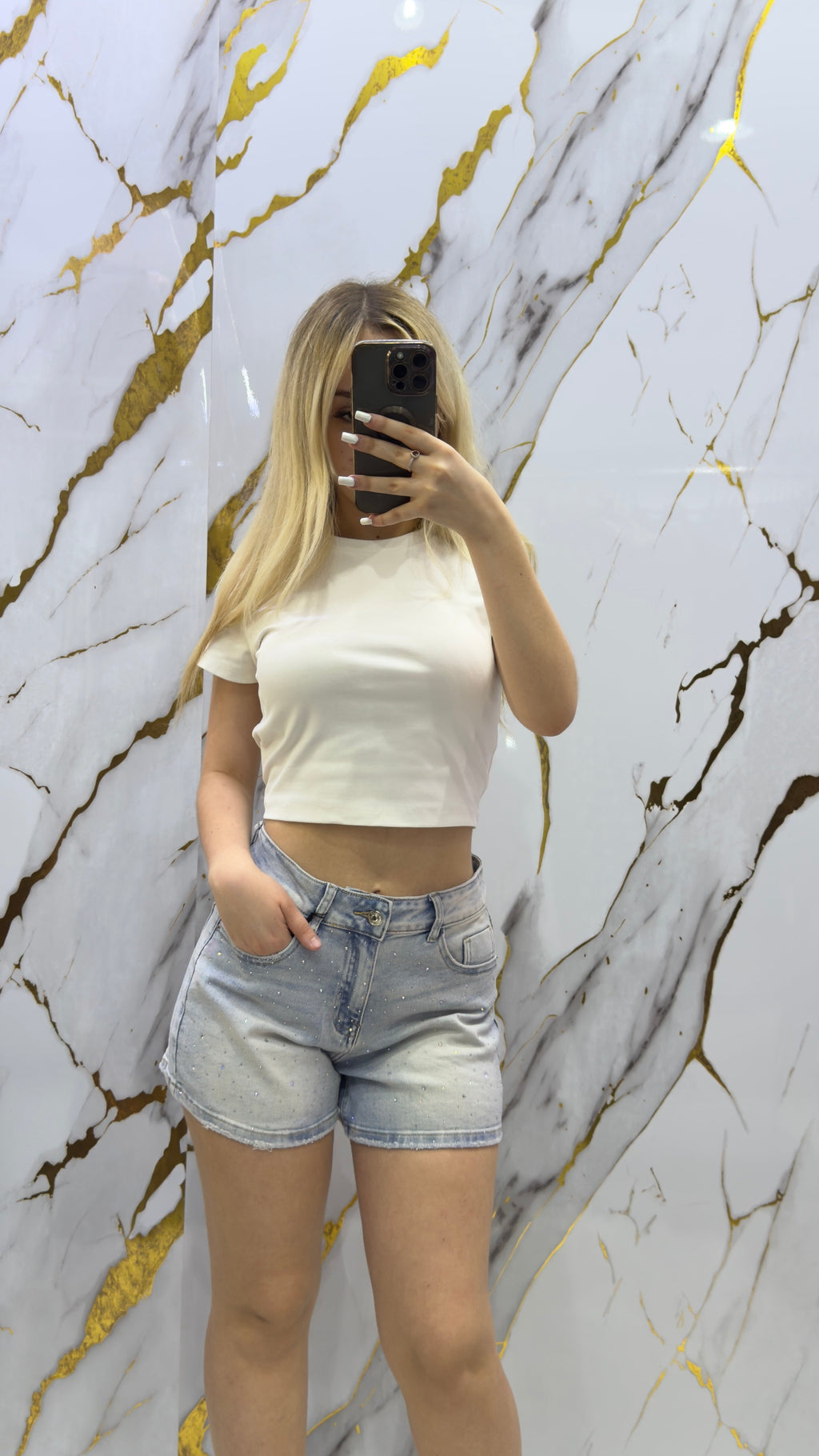 Shorts Top Star Denim Strass