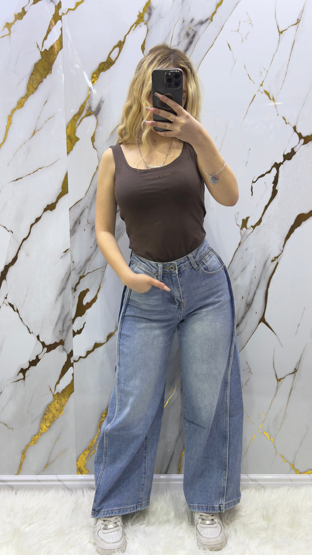 Jeans a palazzo Pdk con doppia cucitura laterale semi elasticizzato