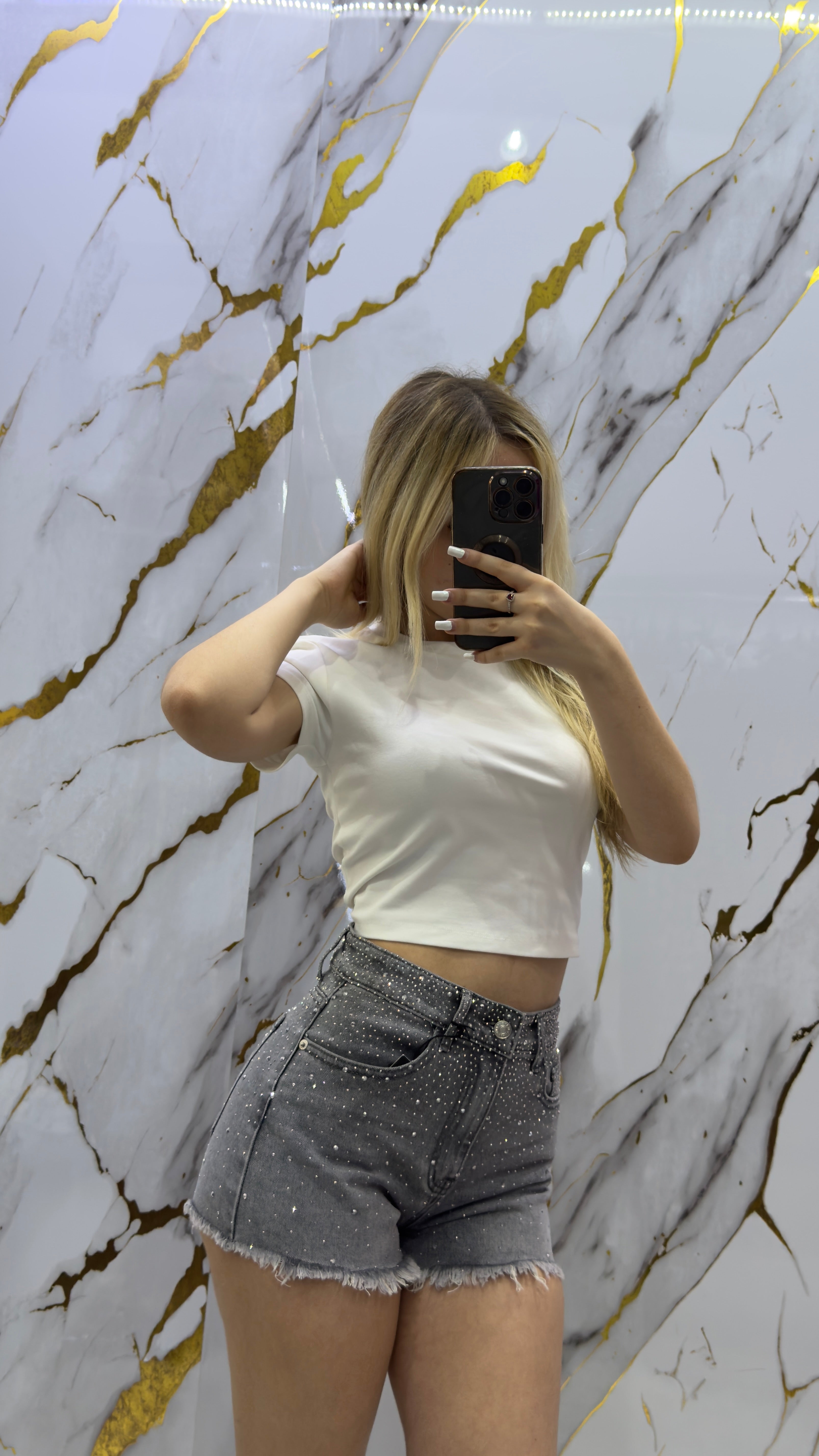 Shorts Top Star – Denim Strass