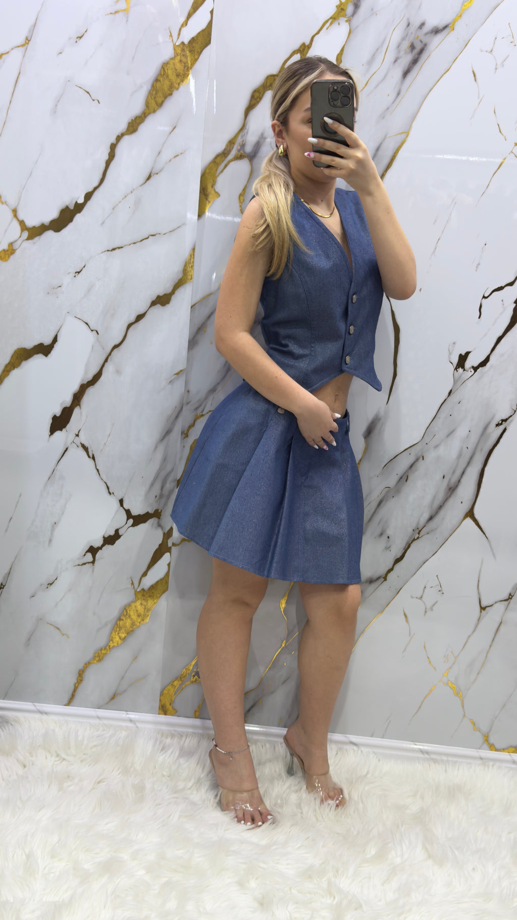 Coordinato Gonna e Gilet denim Phard