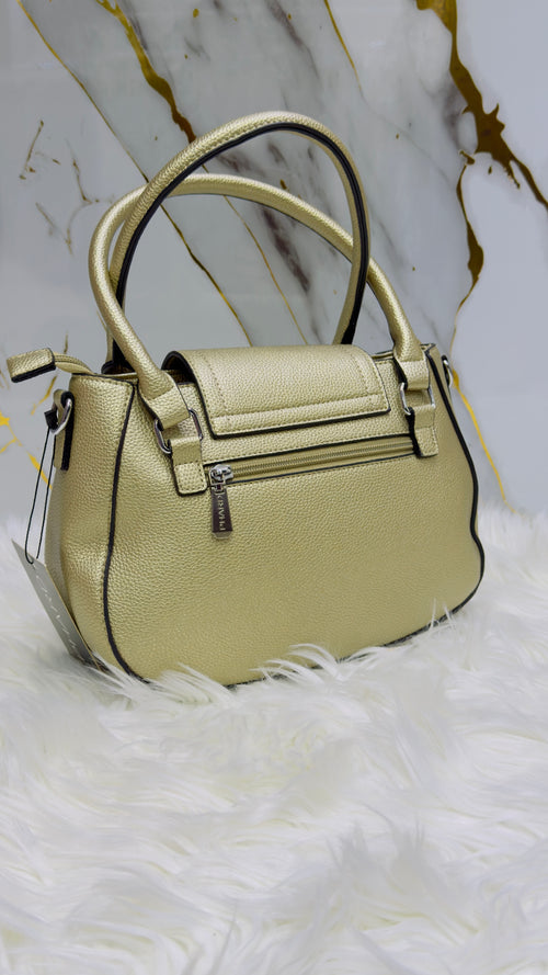 Borsa Phard in ecopelle oro satinato misura media