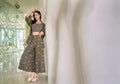 Pantalone Phard cropped verde militare con ricami a contrasto