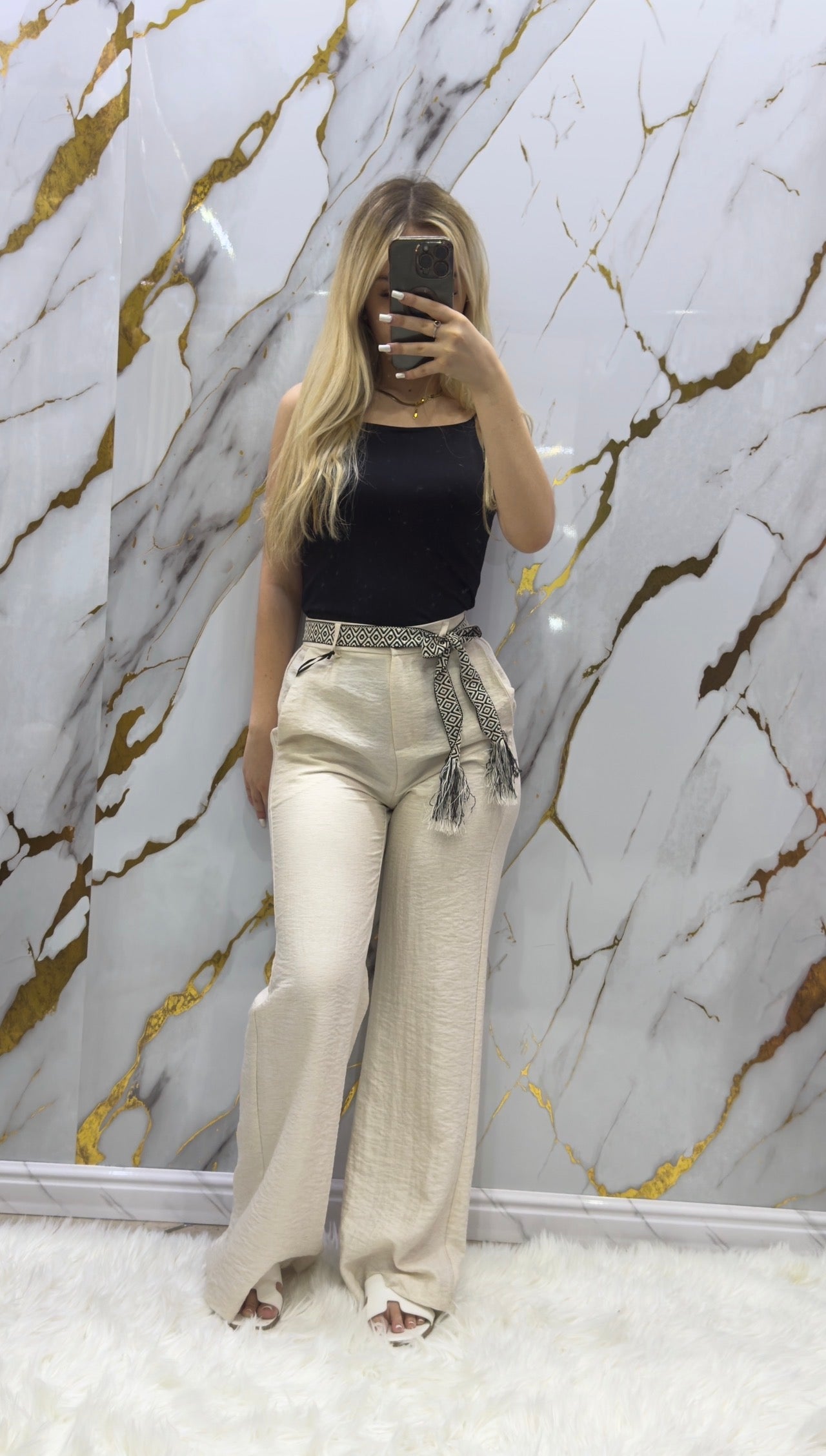 Pantalone a palazzo Pdk in tessuto cotone