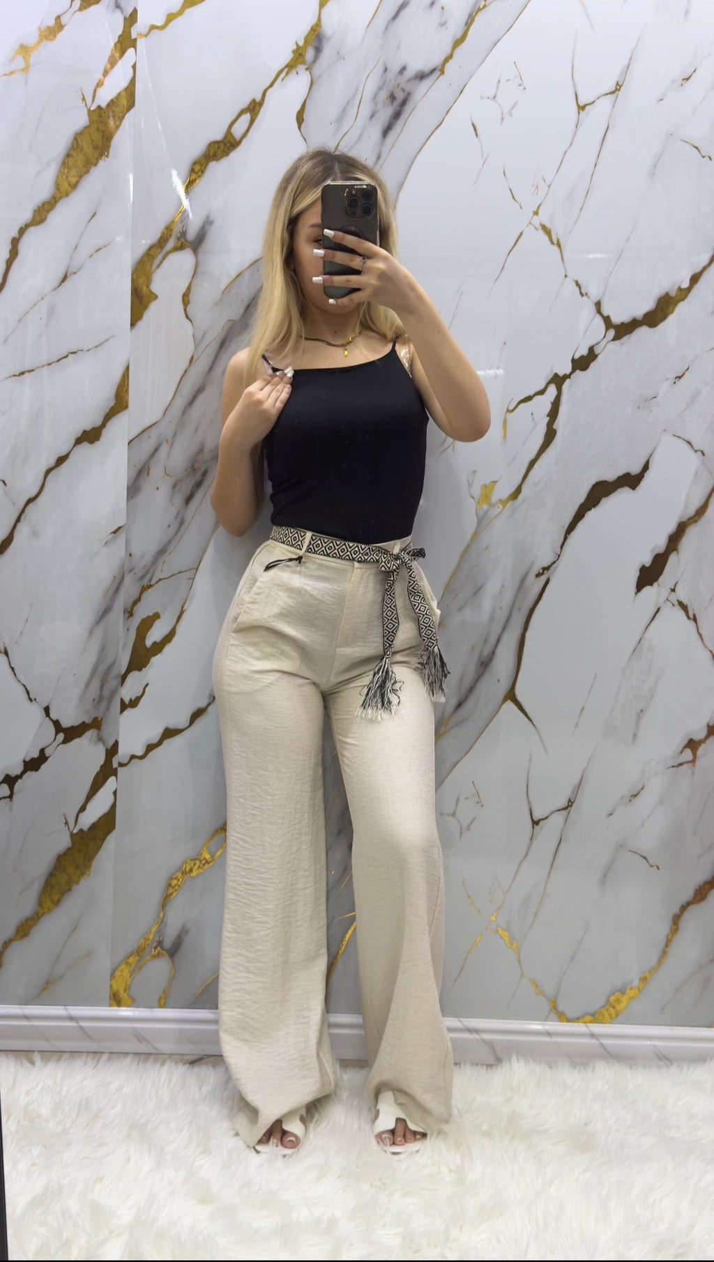 Pantalone a palazzo Pdk in tessuto cotone