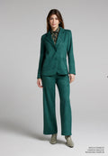 Tailleur in velluto isi elasticizzato con pantalone a palazzo