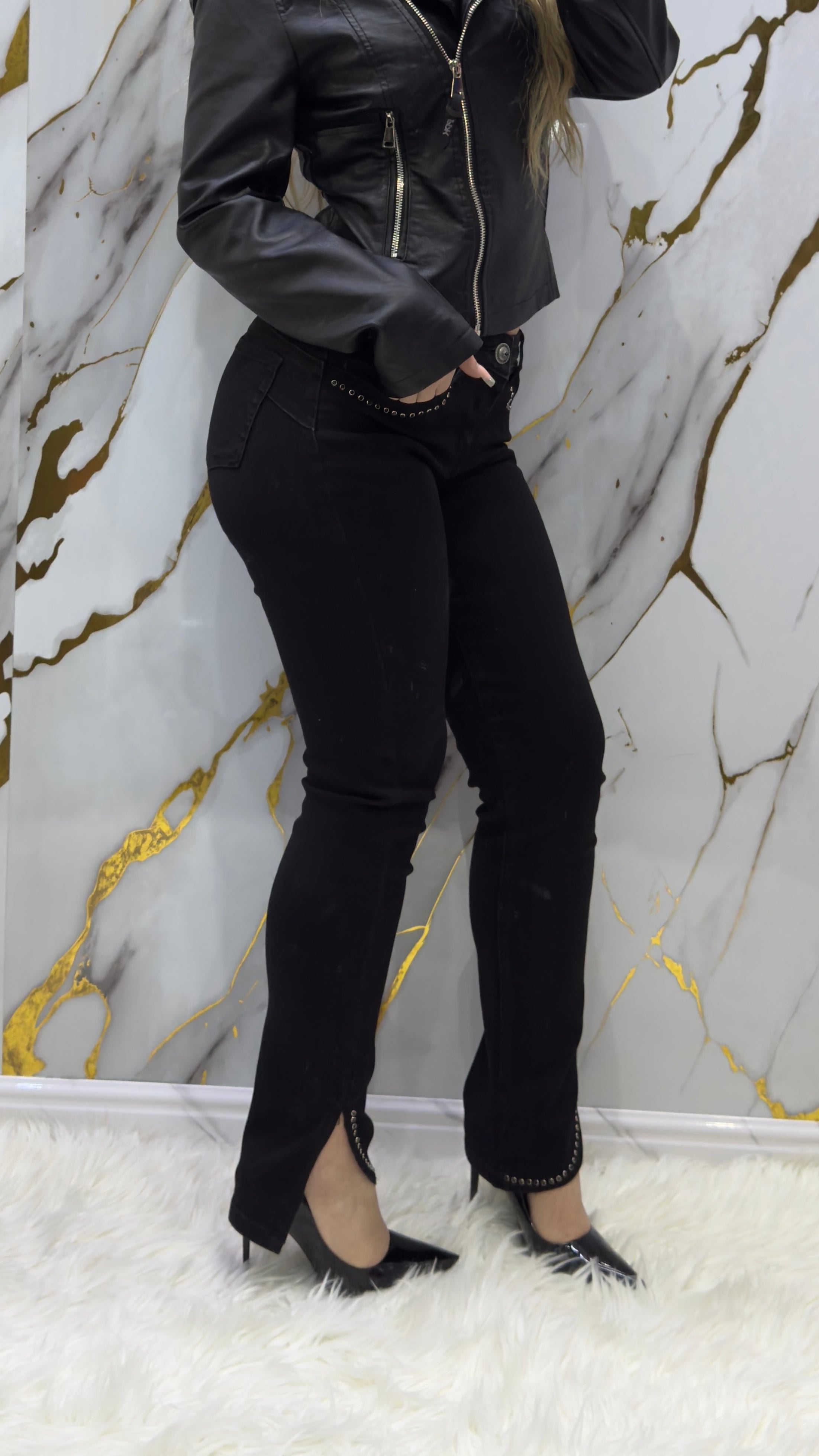 Jeans Pdk skinny elasticizzato con apertura caviglia