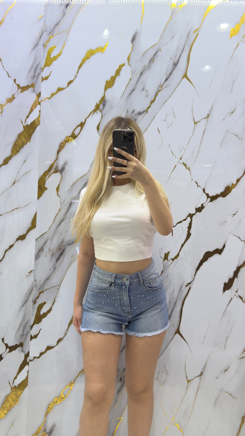 Shorts Top Star – Denim Strass