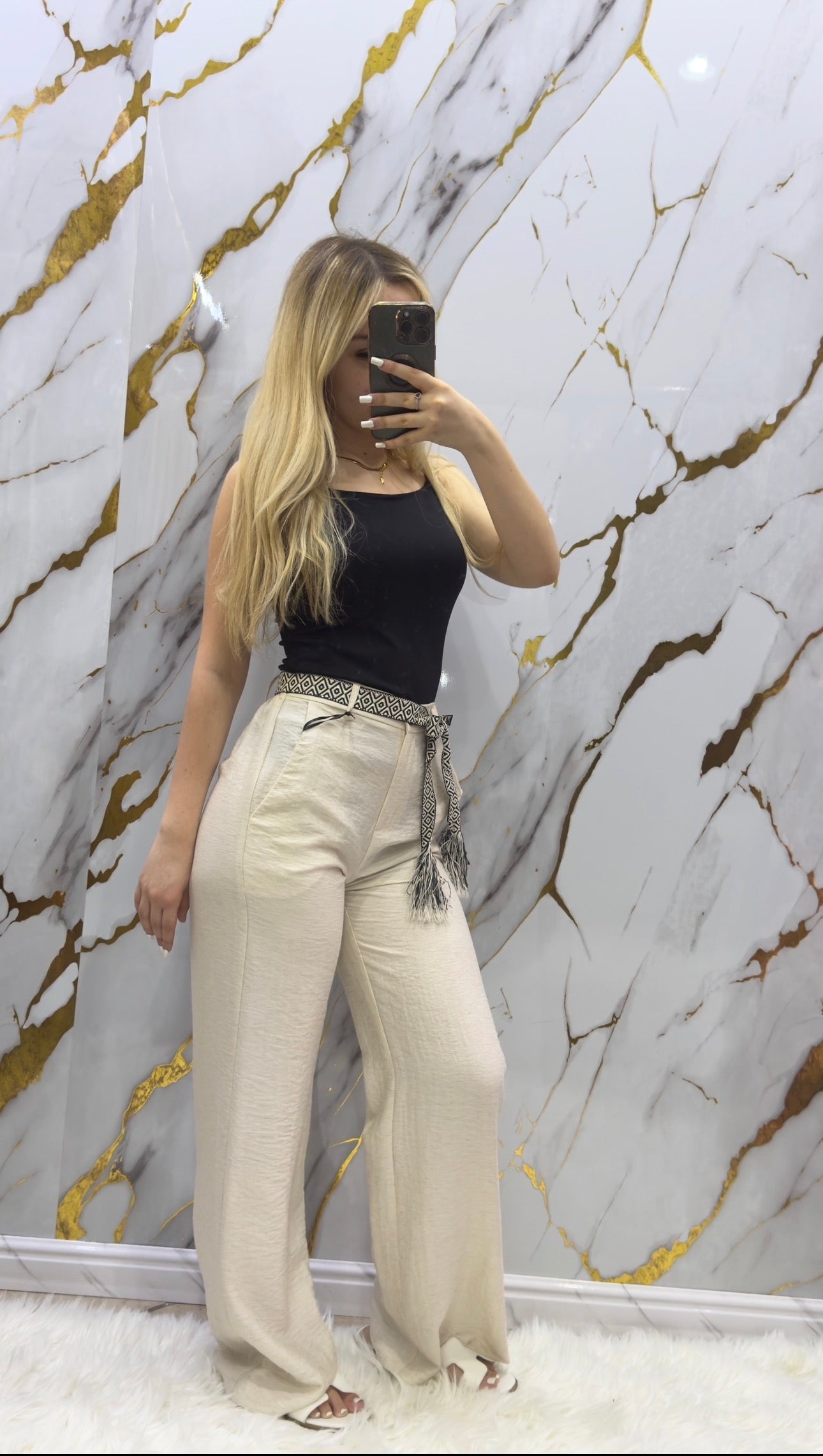 Pantalone a palazzo Pdk in tessuto cotone