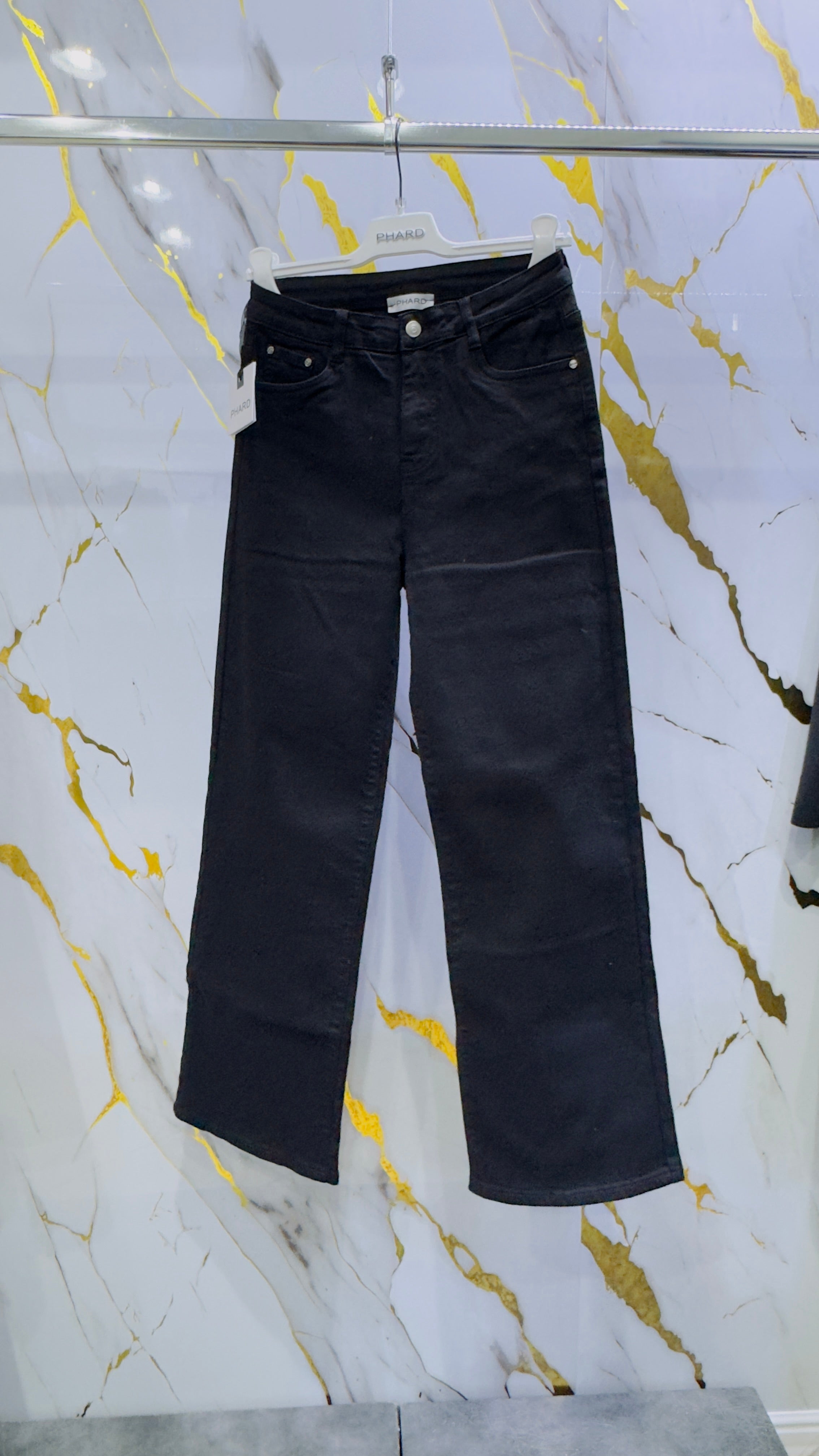 Pantalone cotone jeans Phard elasticizzato a palazzo