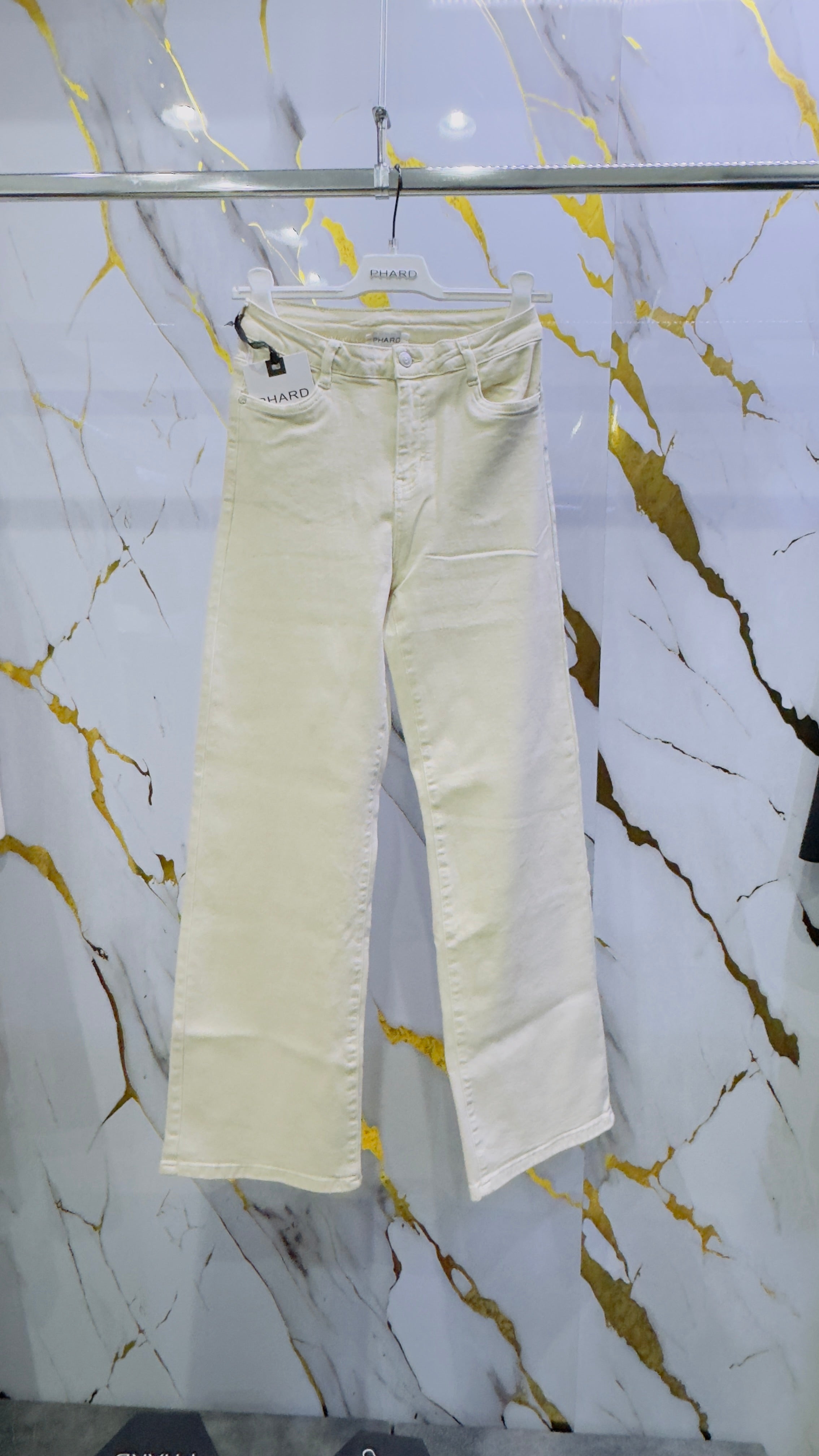 Pantalone cotone jeans Phard elasticizzato a palazzo